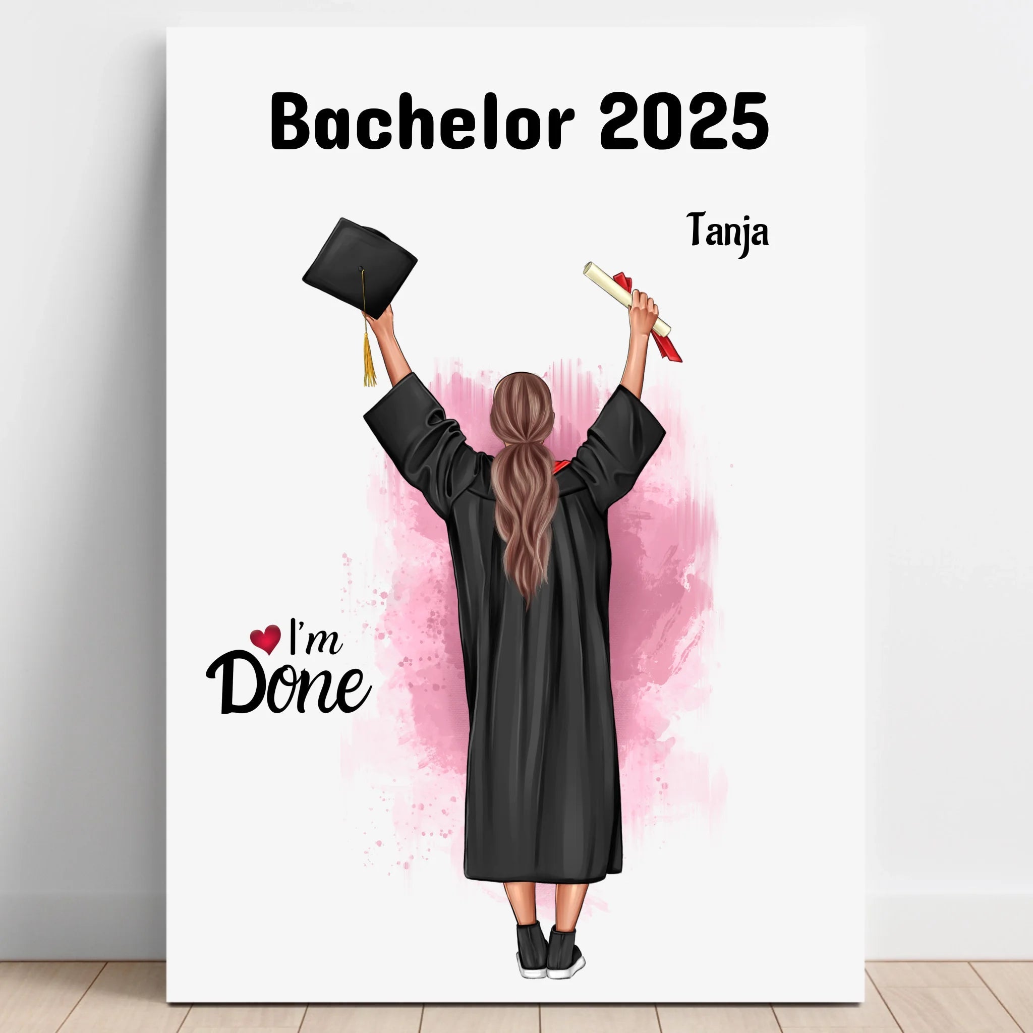 Bachelor Abschlussgeschenk Mädchen Poster personalisiert - Prinolla