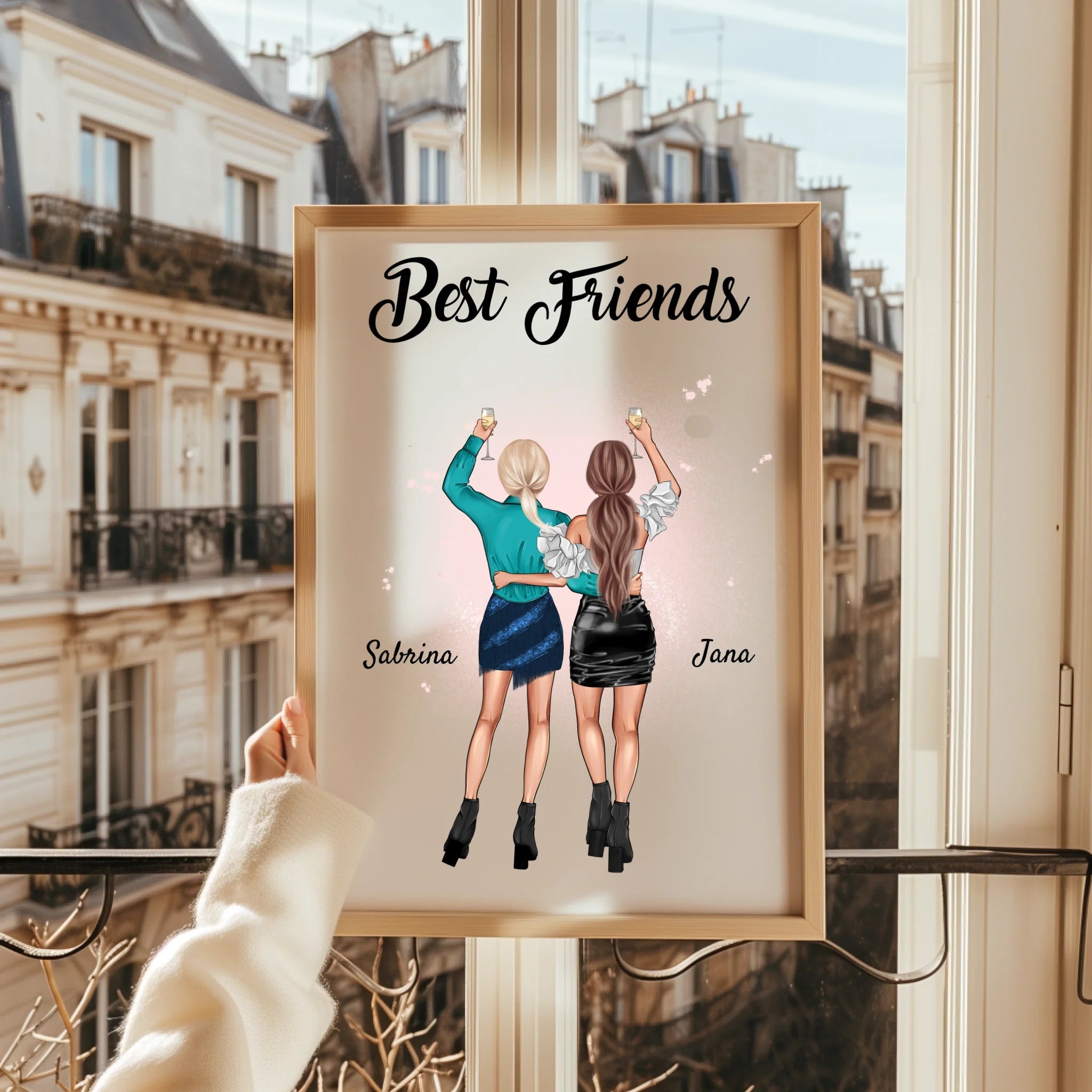 Beste Freunde Frauen Geschenk Poster personalisiert - Prinolla