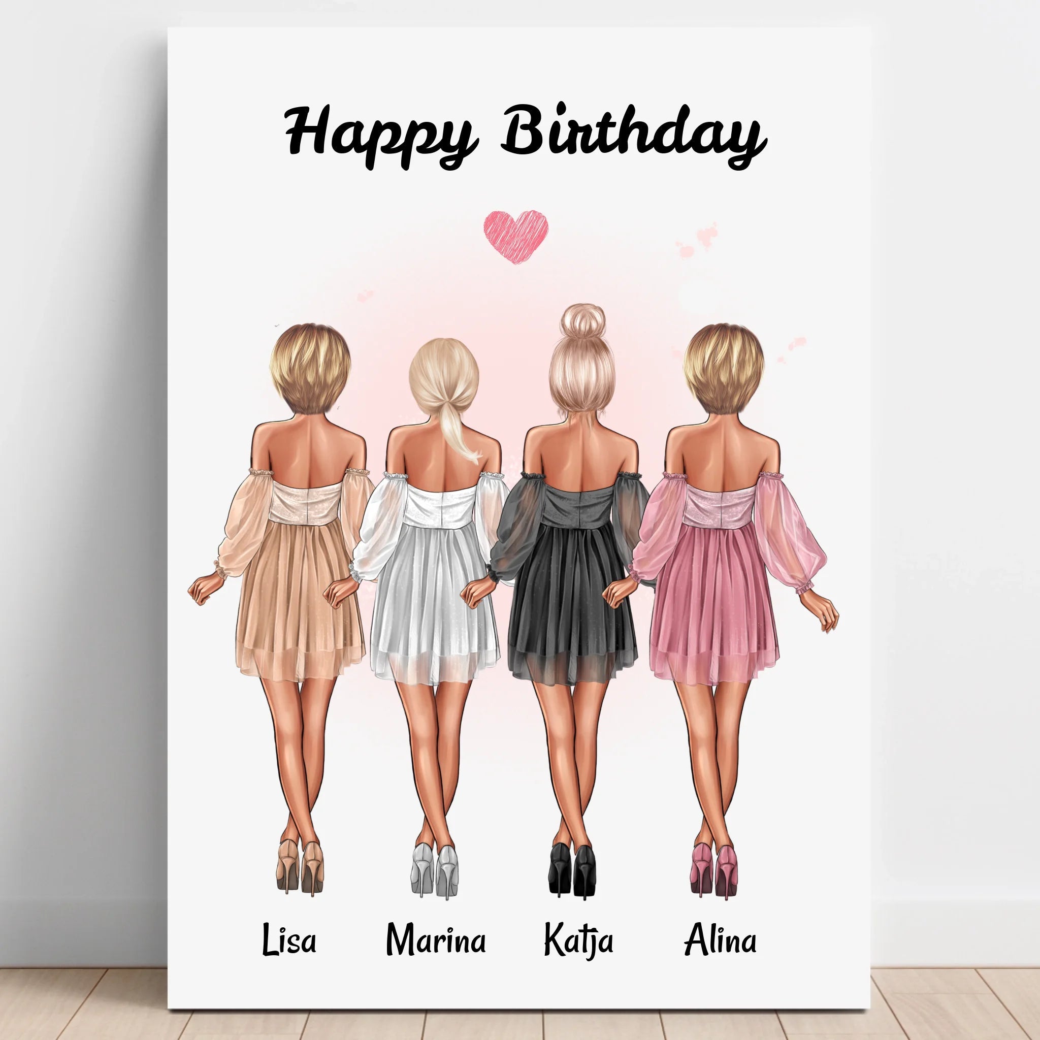 Beste Freundin Bild 4 Personen personalisiert - Prinolla