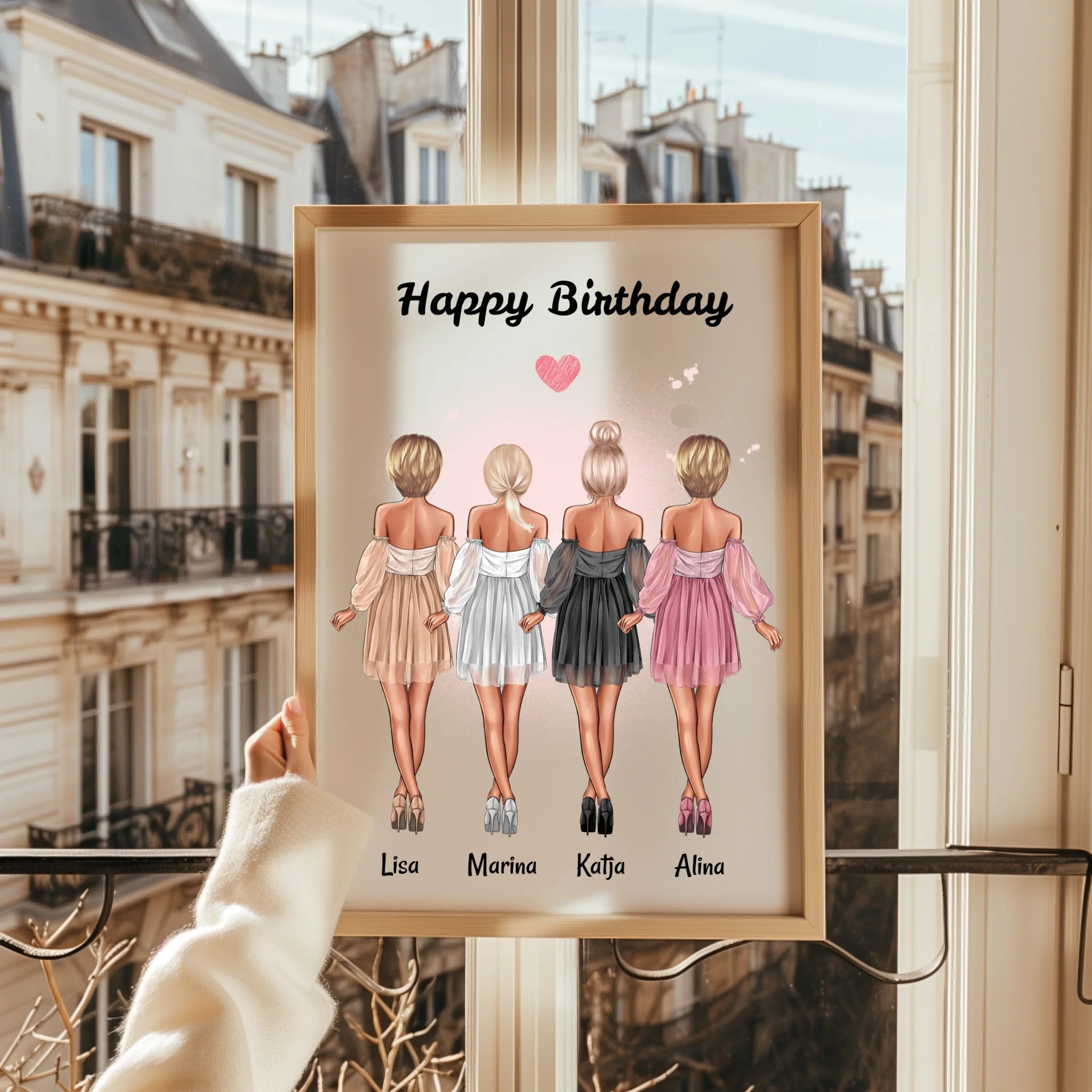 Beste Freundin Bild 4 Personen personalisiert - Prinolla