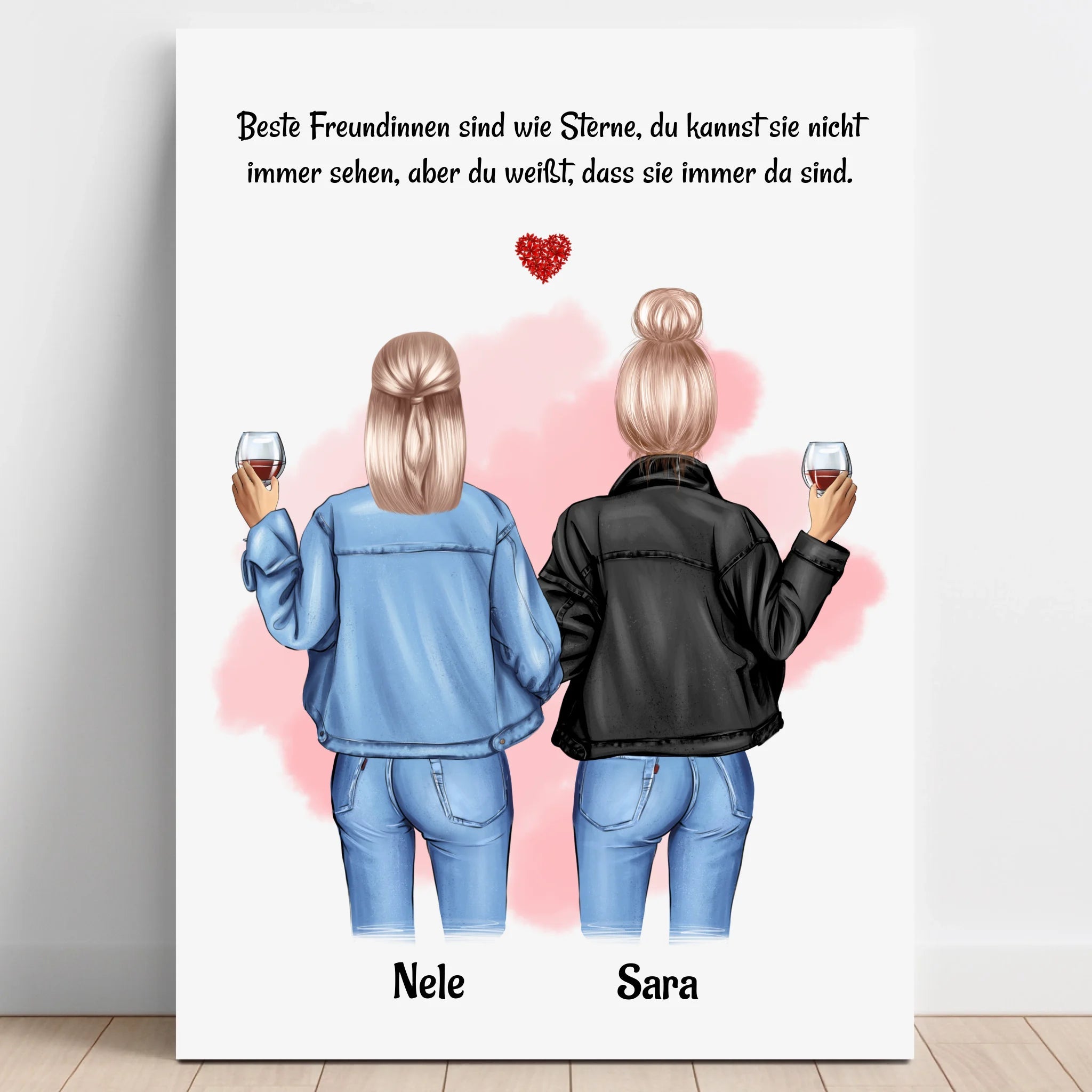 Beste Freundin Bild Geschenk mit Spruch selber gestalten - Prinolla