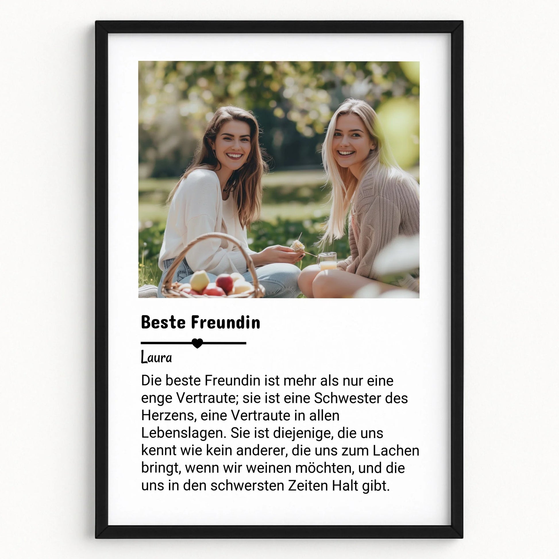 Beste Freundin Definition Poster Geschenk mit Foto personalisiert - Prinolla