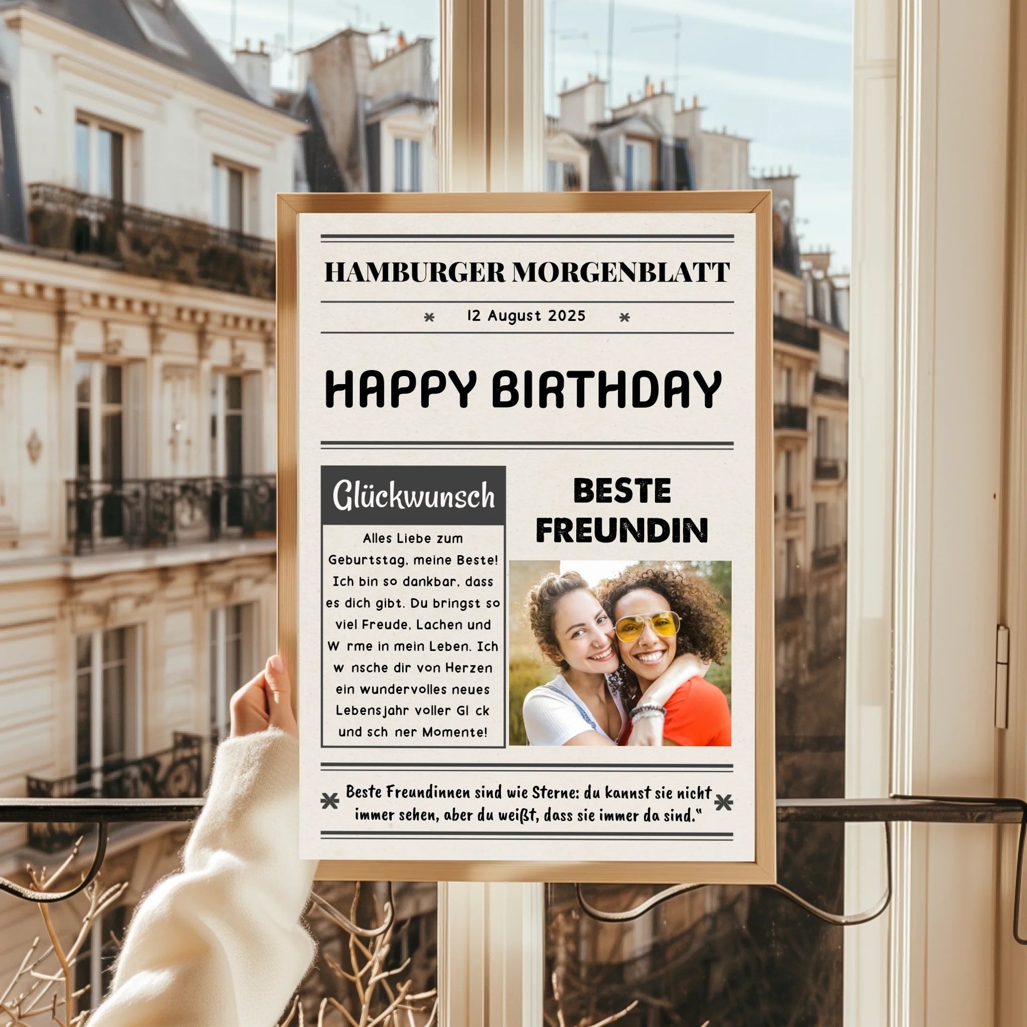 Beste Freundin Geschenk zum Geburtstag Zeitung Poster Personalisiert - Prinolla