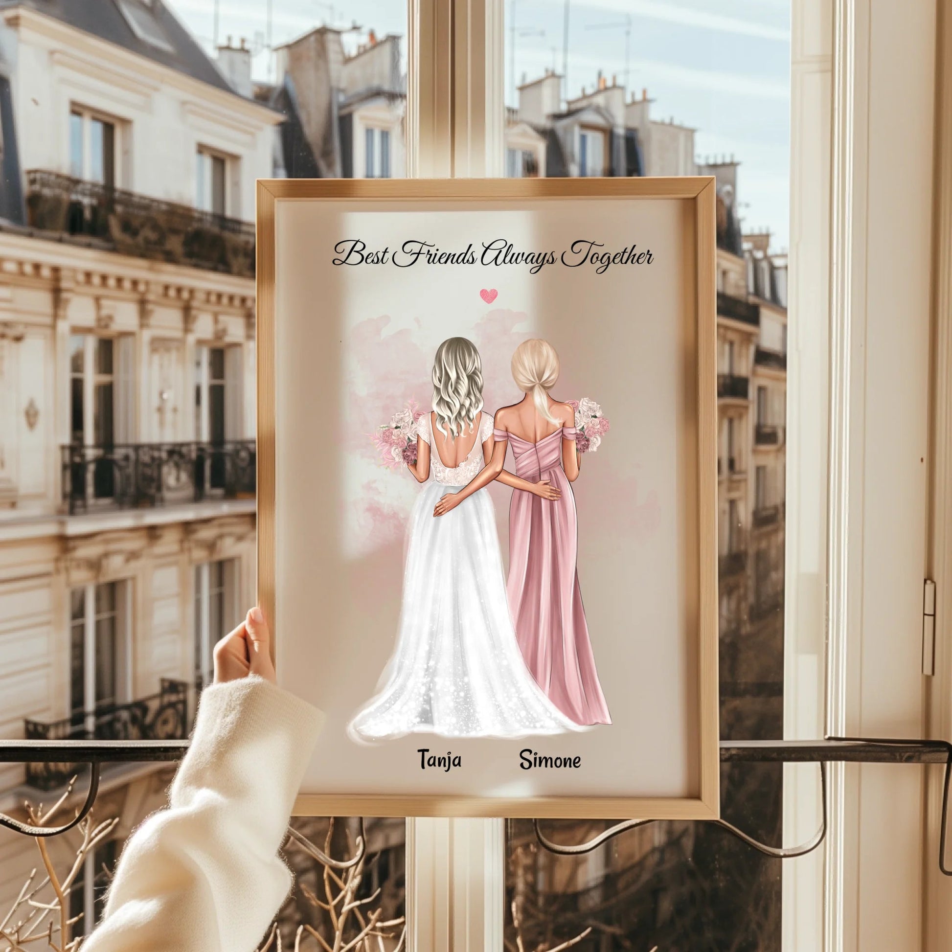Beste Freundin Hochzeitsgeschenk Bild personalisiert - Prinolla