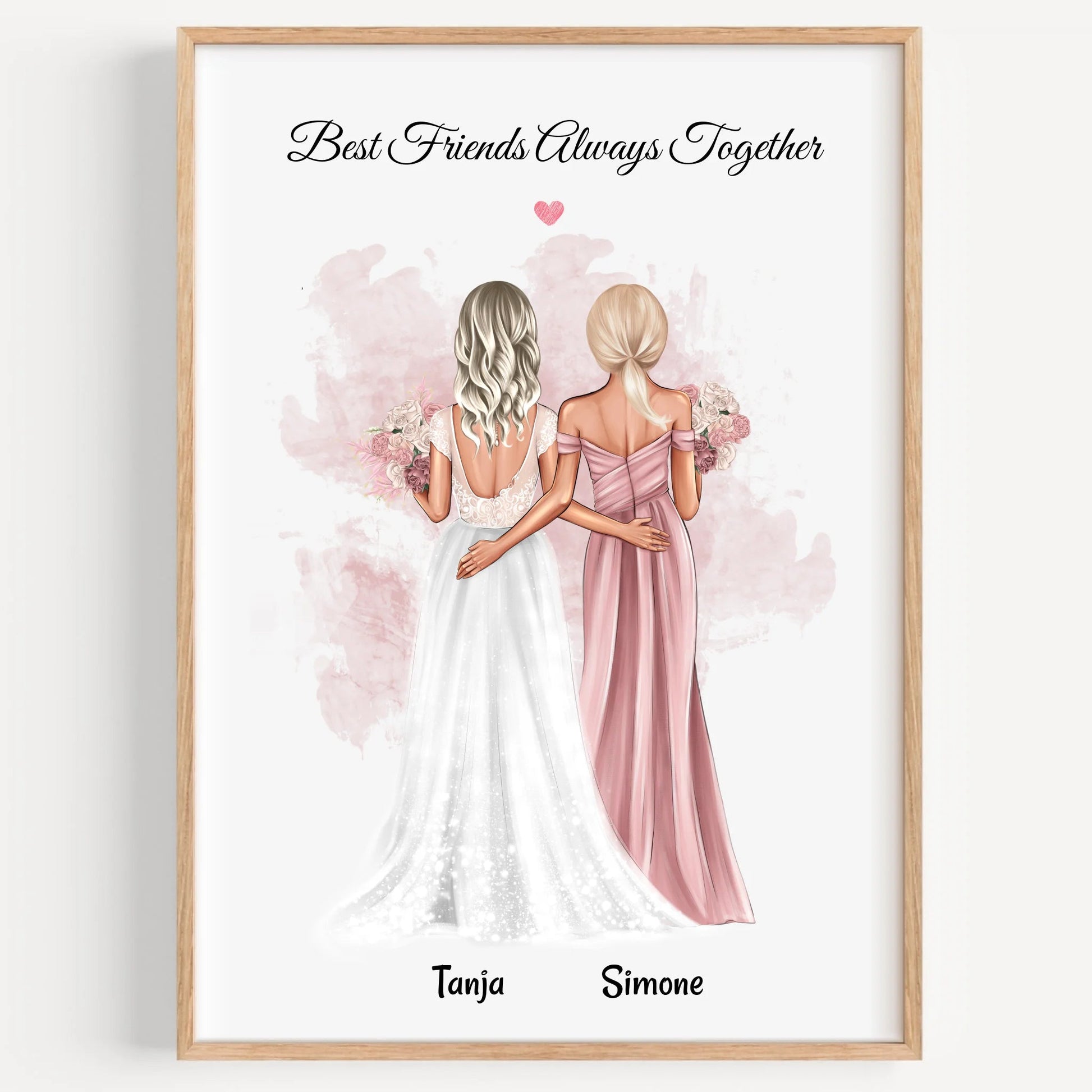 Beste Freundin Hochzeitsgeschenk Bild personalisiert - Prinolla