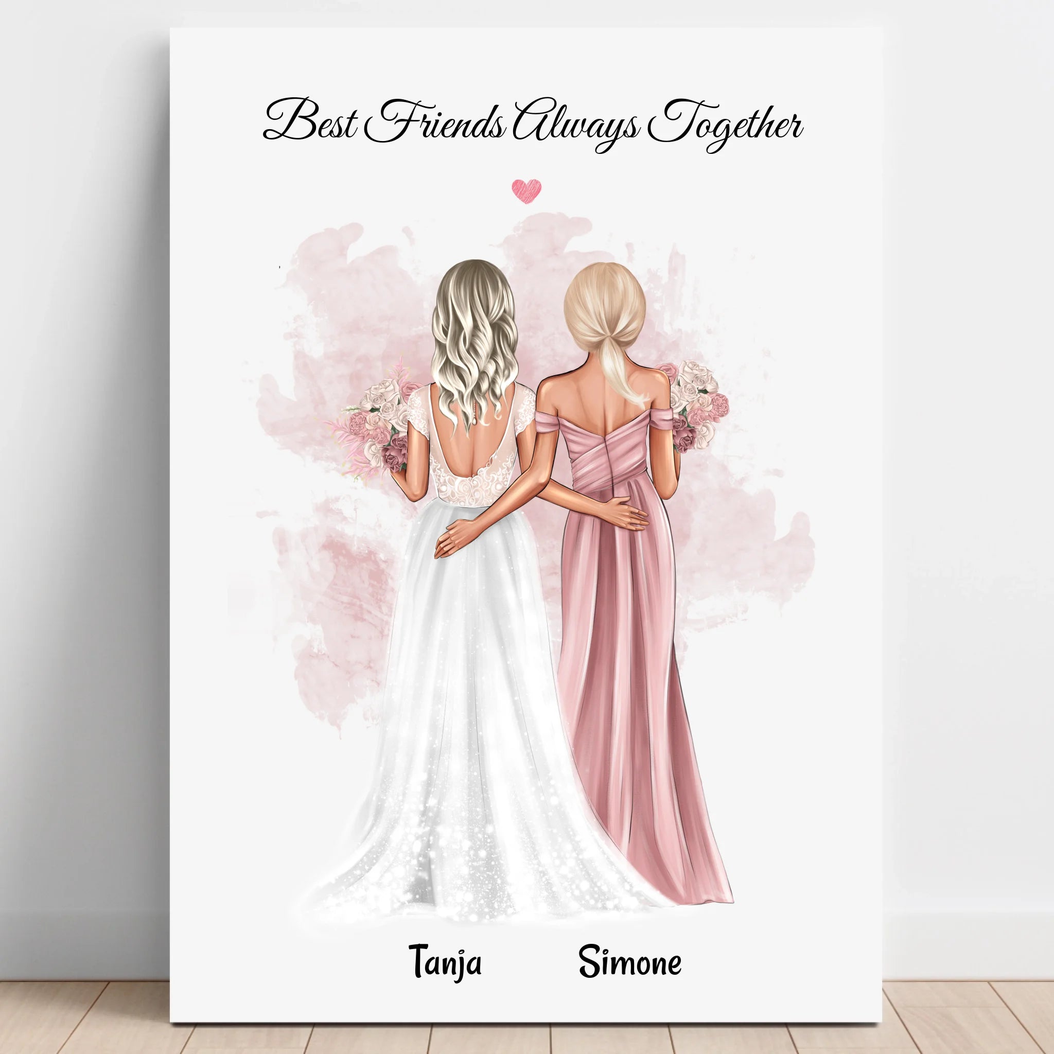 Beste Freundin Hochzeitsgeschenk Bild personalisiert - Prinolla