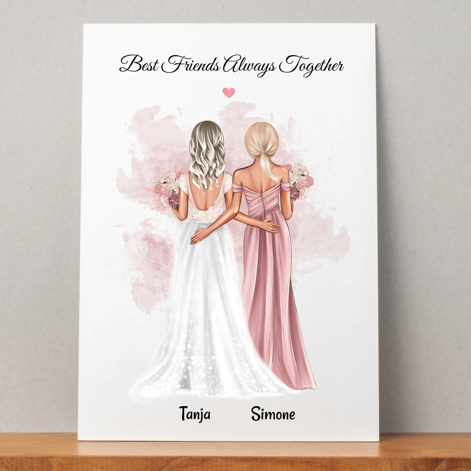 Beste Freundin Hochzeitsgeschenk Bild personalisiert - Prinolla