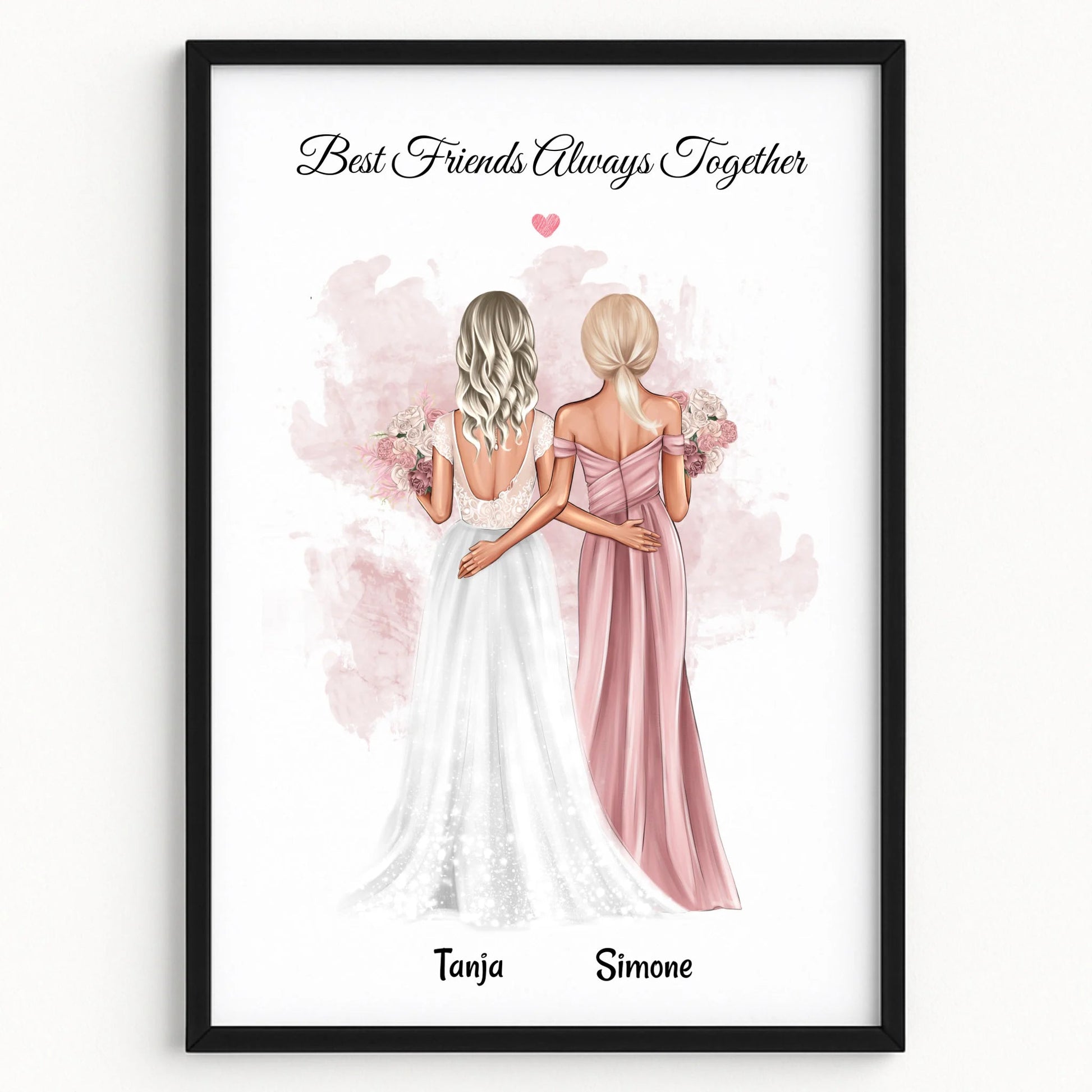 Beste Freundin Hochzeitsgeschenk Bild personalisiert - Prinolla