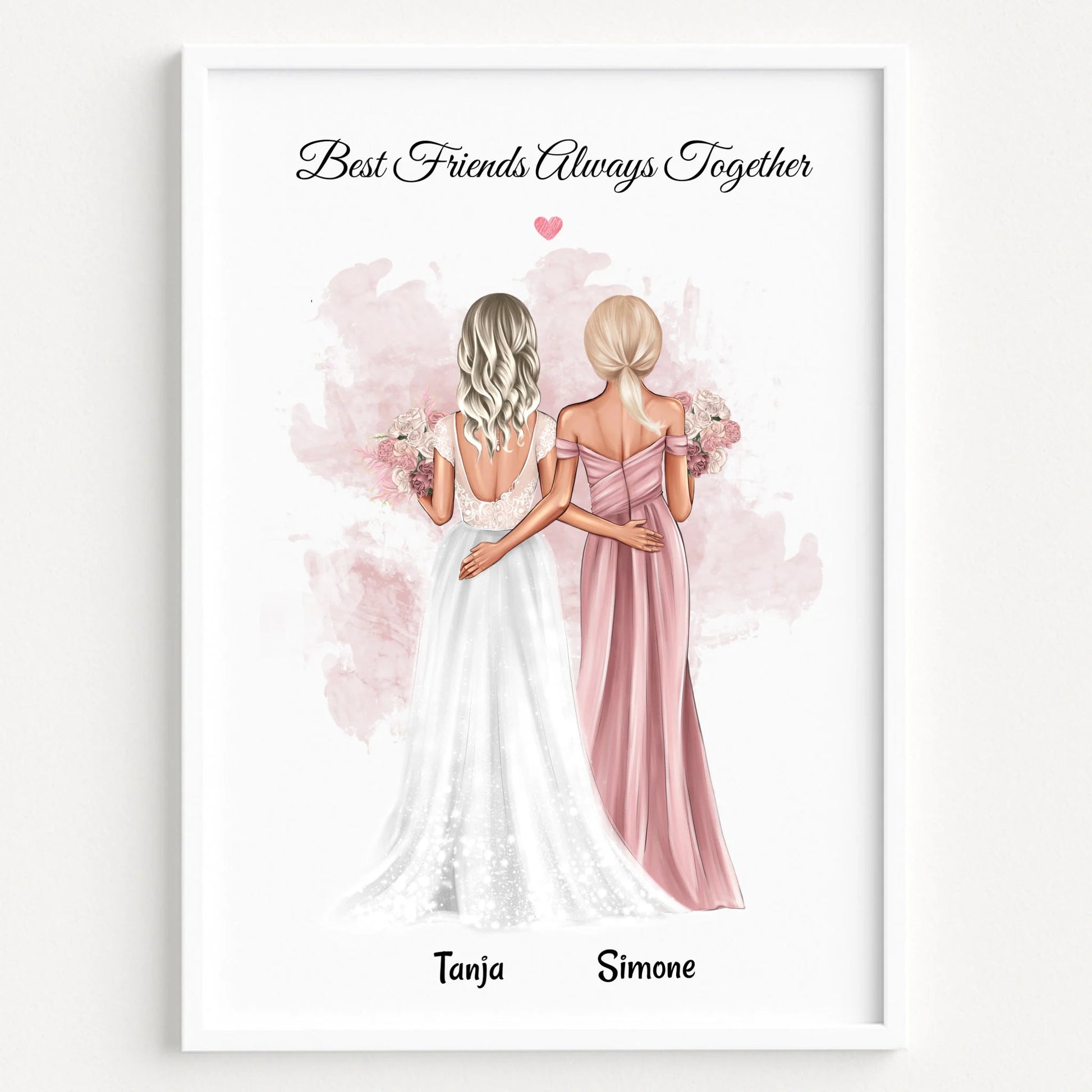 Beste Freundin Hochzeitsgeschenk Bild personalisiert - Prinolla