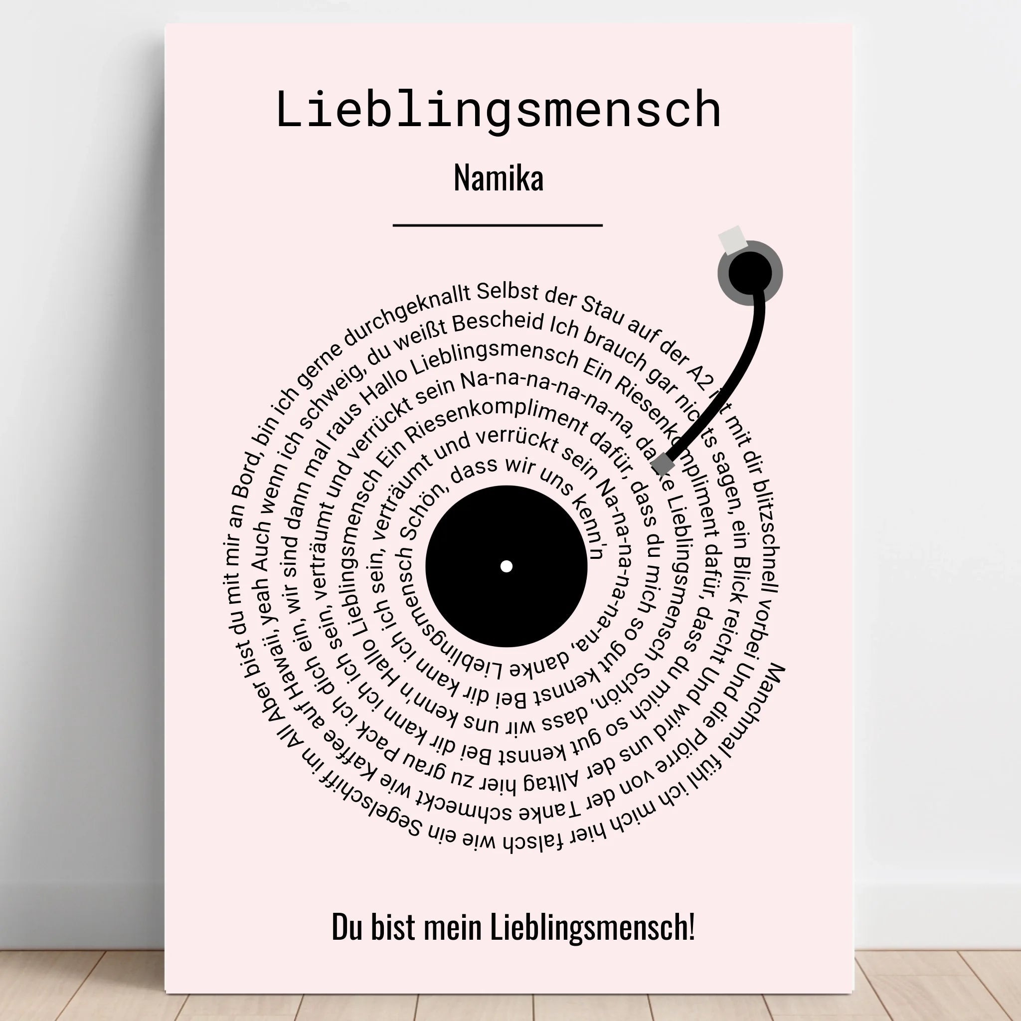 Beste Freundin Lieblingslied Musikposter Vinyl Schaltplatte personalisiert - Prinolla