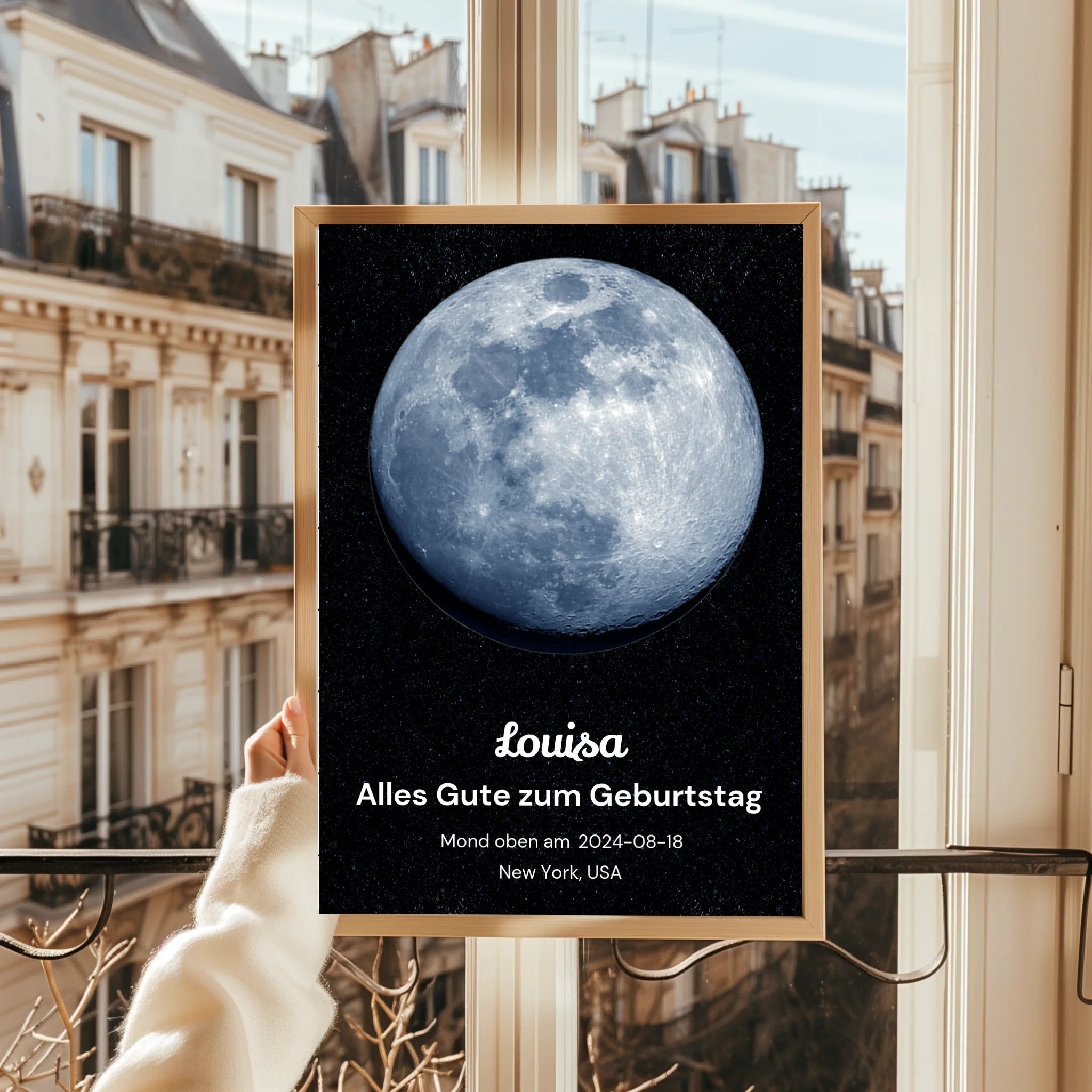 Beste Freundin Mondposter Geschenk zum Geburtstag personalisiert - Prinolla