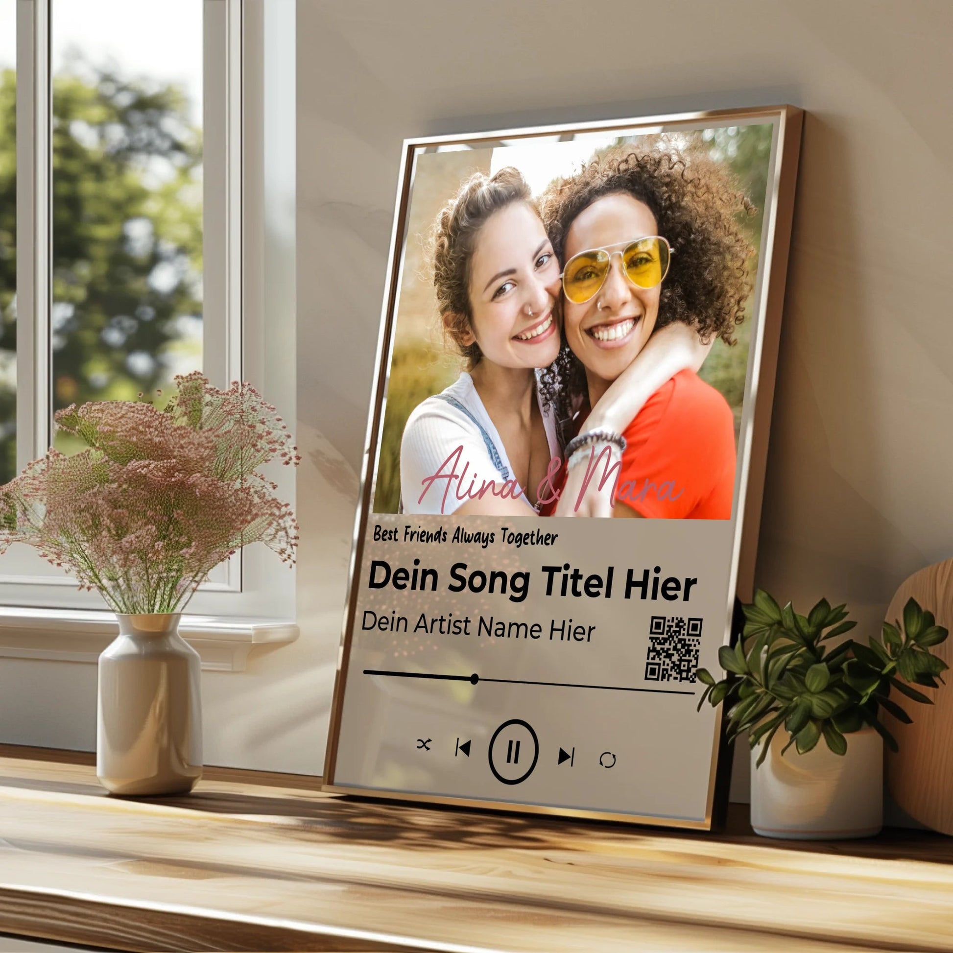 Beste Freundin Musik Foto Poster personalisierbar für beste Freunde - Prinolla