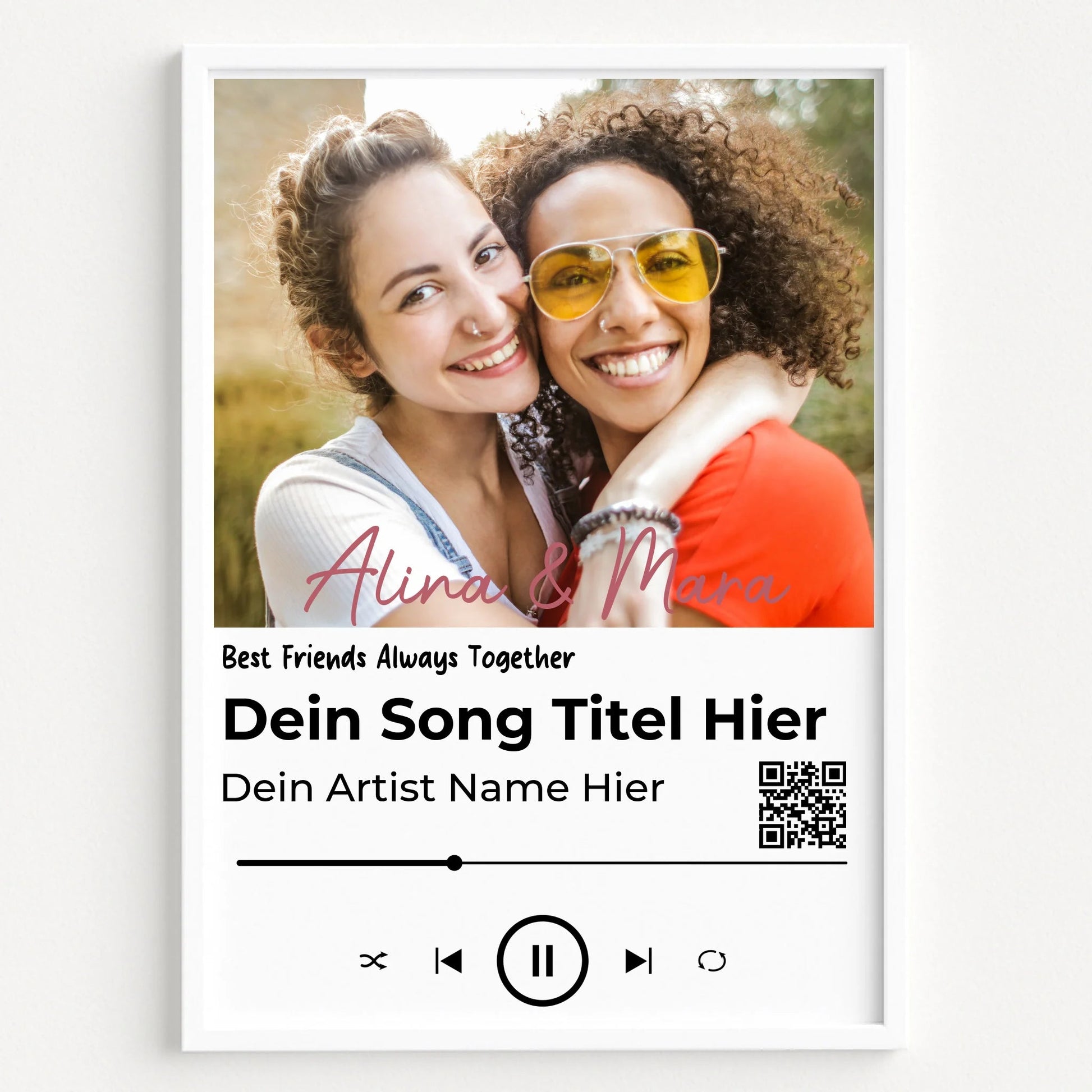 Beste Freundin Musik Foto Poster personalisierbar für beste Freunde - Prinolla