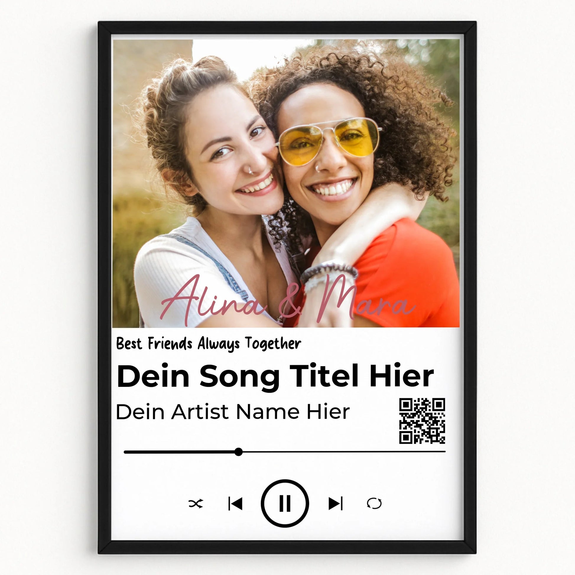 Beste Freundin Musik Foto Poster personalisierbar für beste Freunde - Prinolla