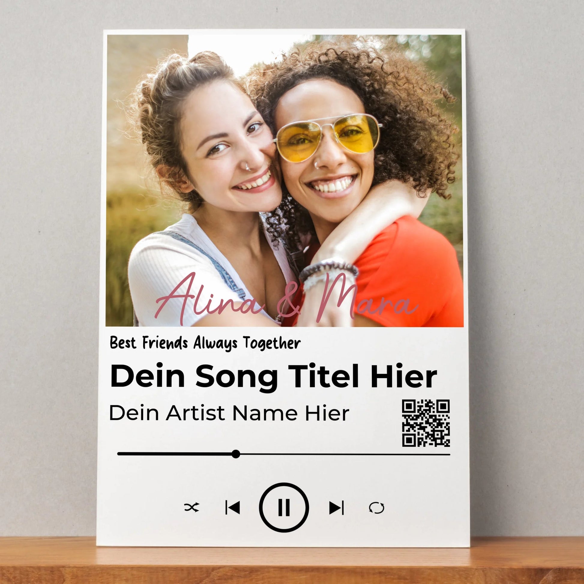 Beste Freundin Musik Foto Poster personalisierbar für beste Freunde - Prinolla