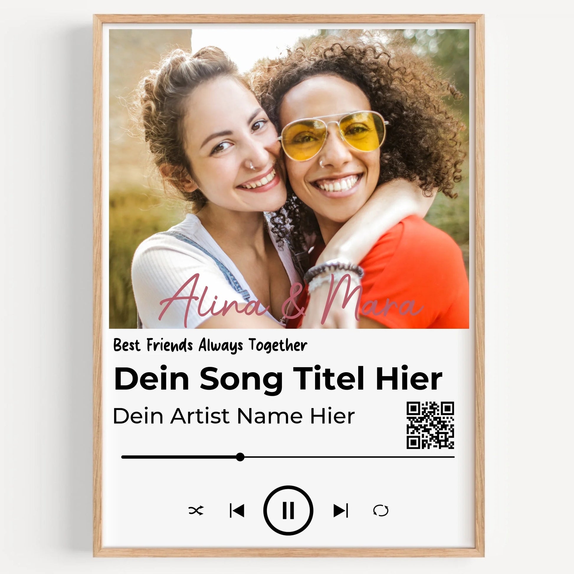 Beste Freundin Musik Foto Poster personalisierbar für beste Freunde - Prinolla