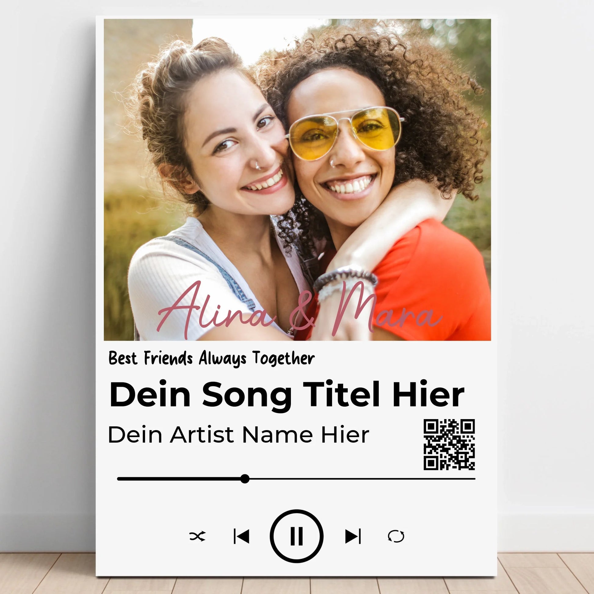Beste Freundin Musik Foto Poster personalisierbar für beste Freunde - Prinolla