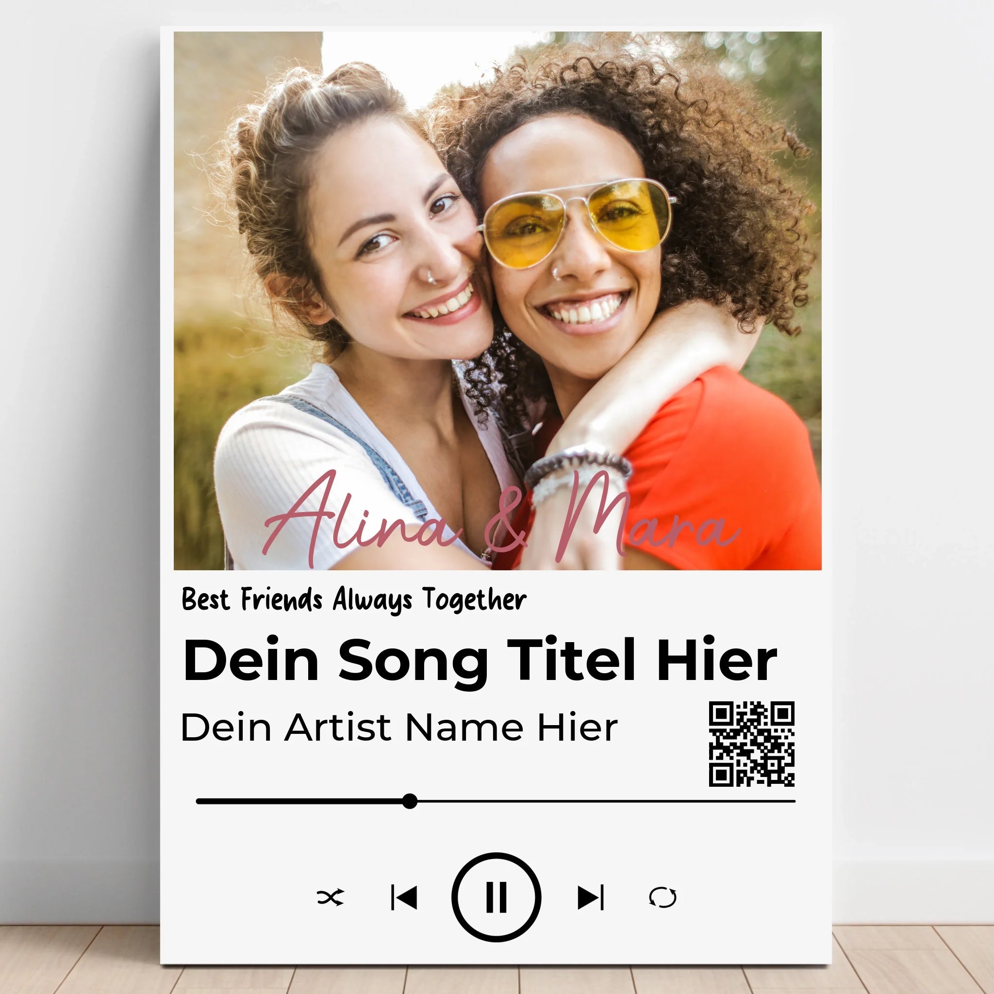 Beste Freundin Musik Foto Poster personalisierbar für beste Freunde - Prinolla