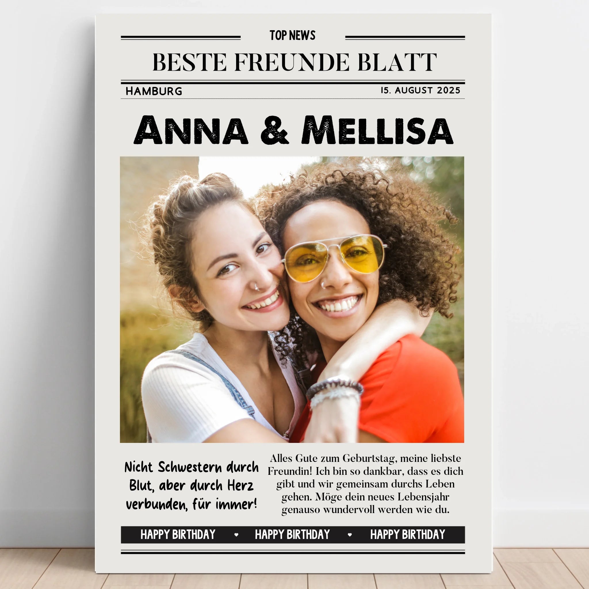 Beste Freundin Zeitungsposter Freundschaftsgeschenk Geburtstag - Prinolla