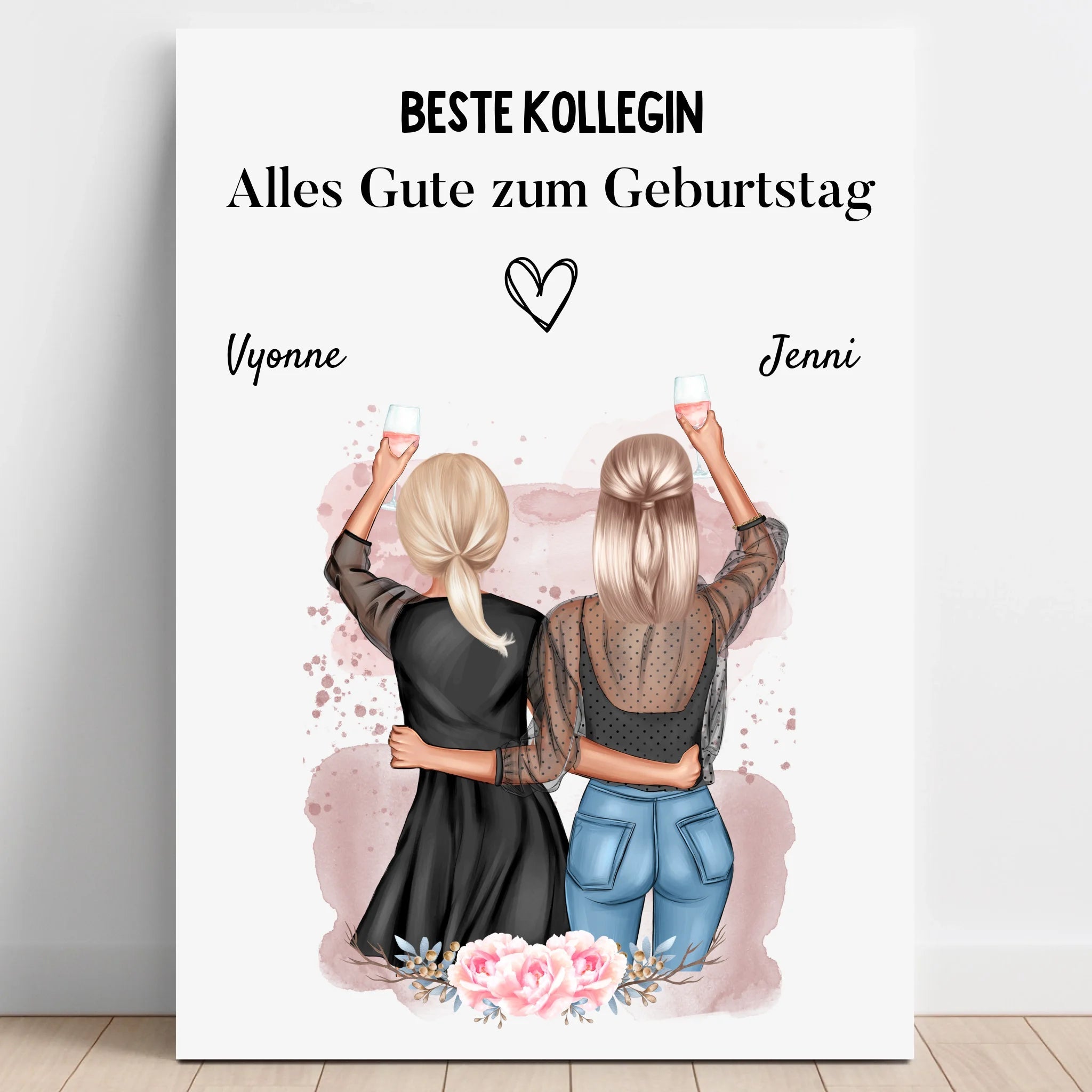 Beste Kollegin Geburtstag Geschenk Bild personalisiert - Prinolla