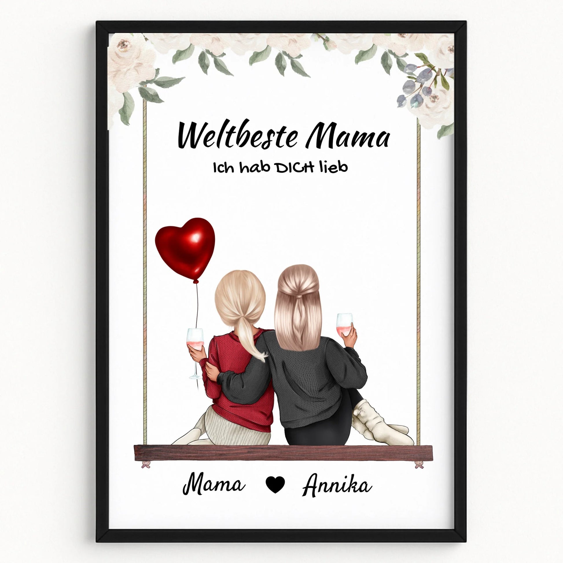 Beste Mama Geschenk Poster von Tochter personalisiert - Prinolla