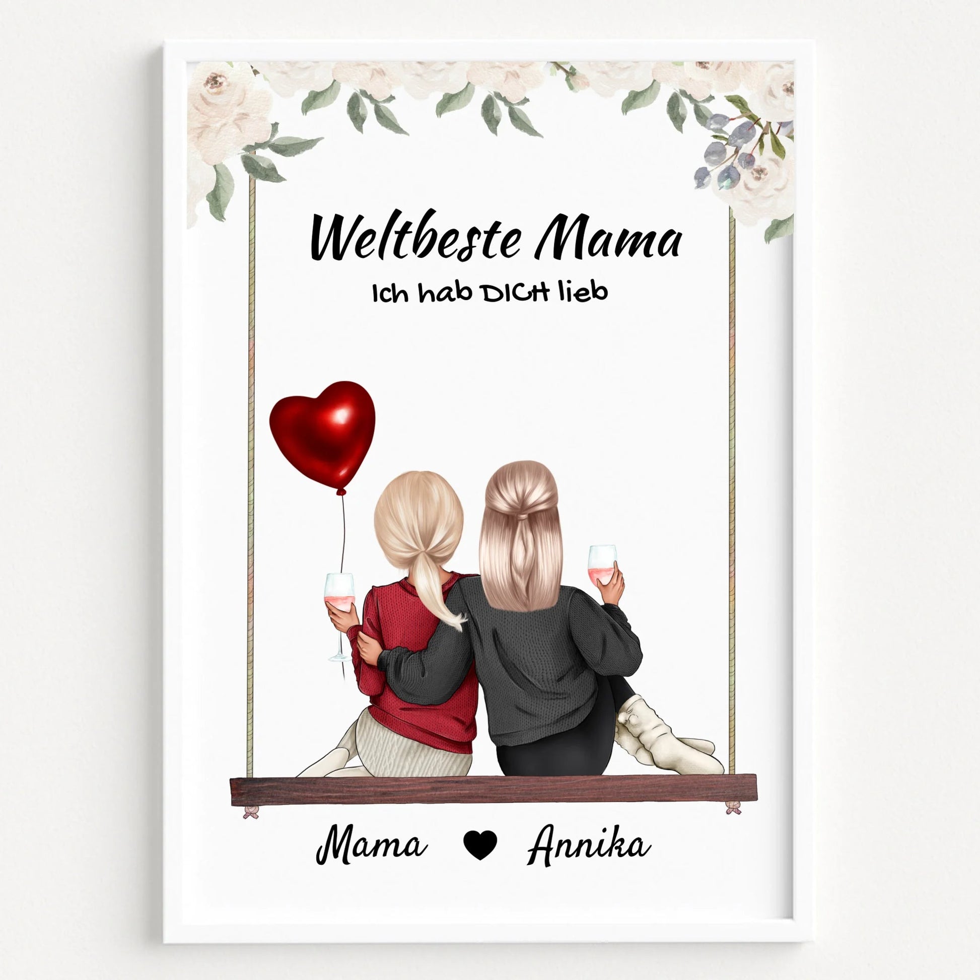 Beste Mama Geschenk Poster von Tochter personalisiert - Prinolla