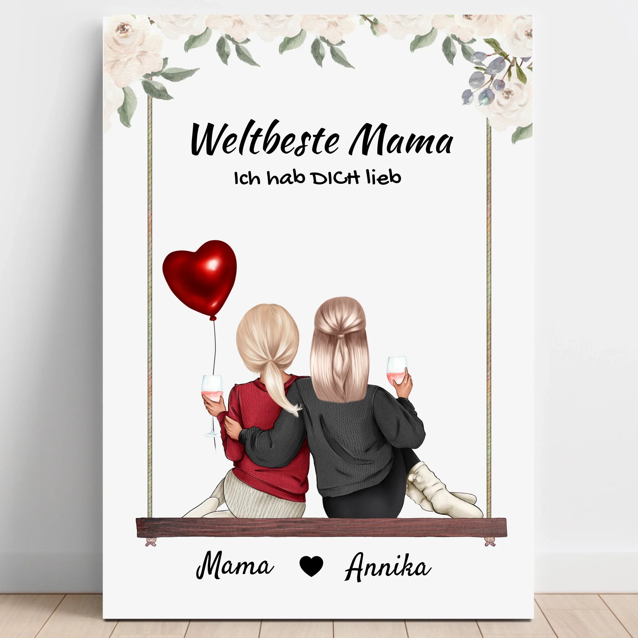 Beste Mama Geschenk Poster von Tochter personalisiert - Prinolla