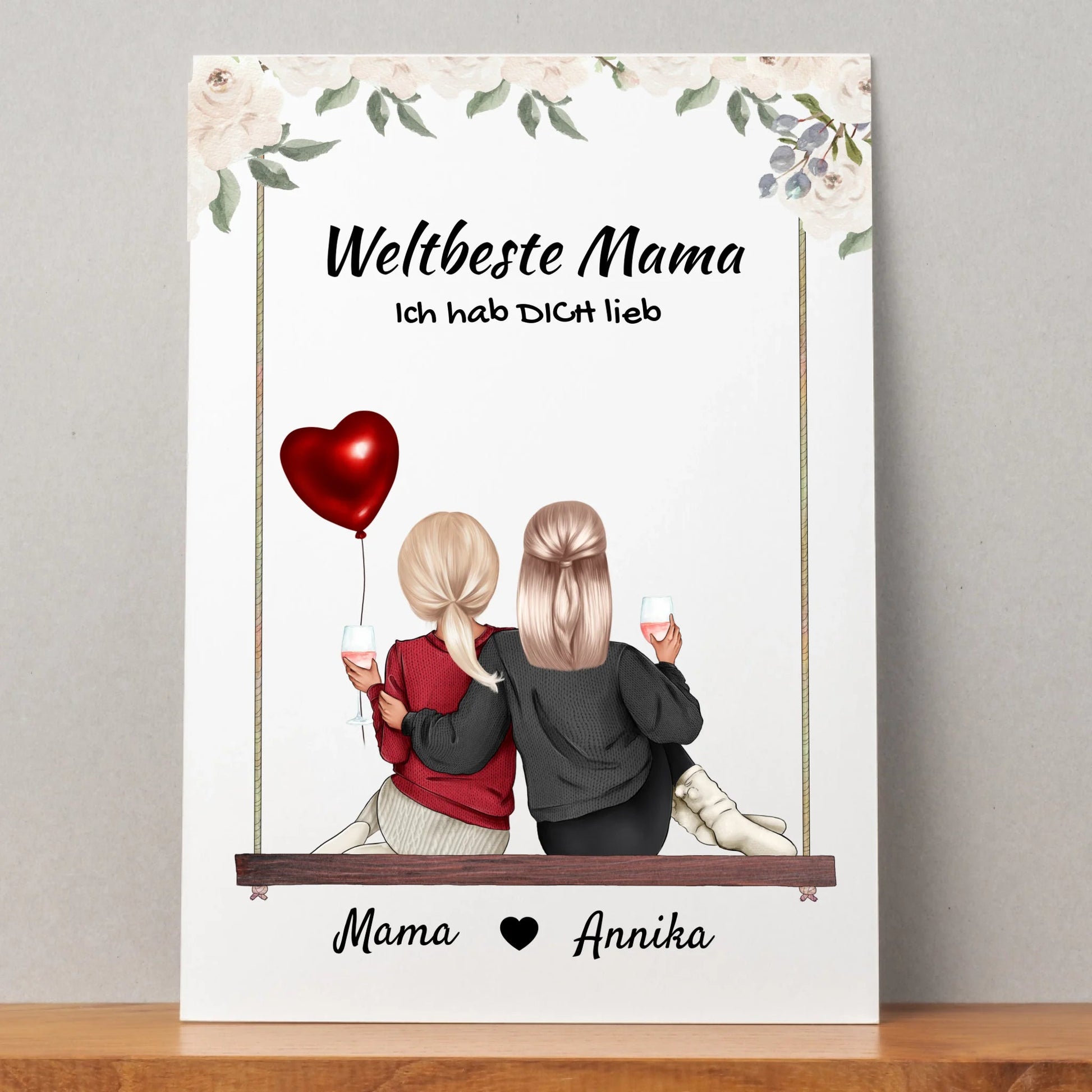 Beste Mama Geschenk Poster von Tochter personalisiert - Prinolla