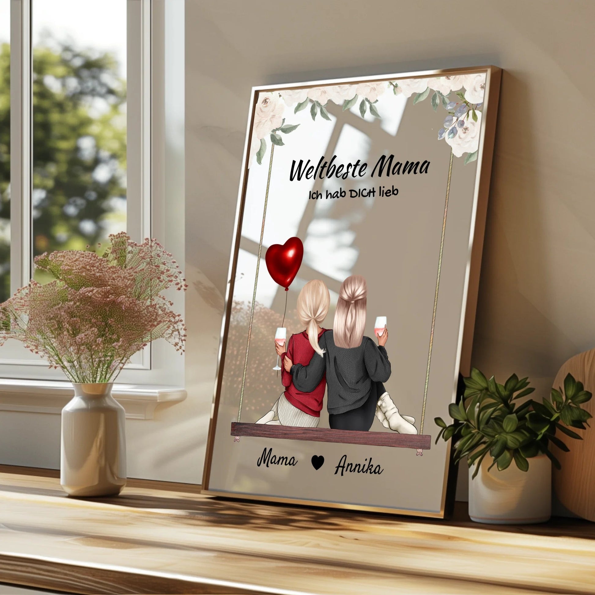 Beste Mama Geschenk Poster von Tochter personalisiert - Prinolla