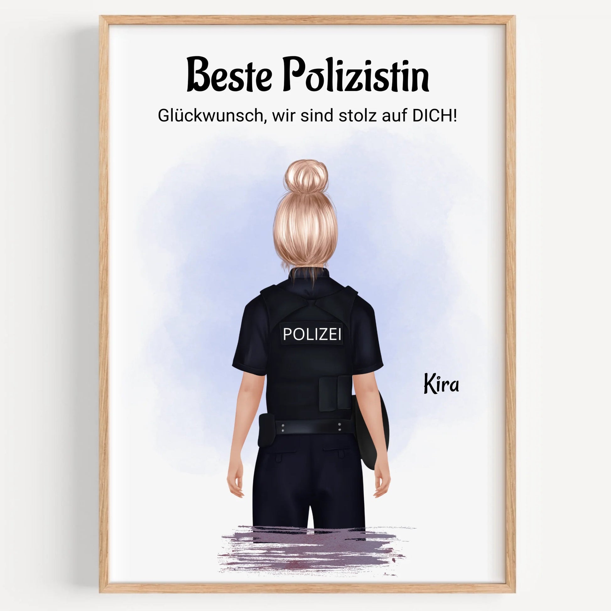 Beste Polizistin Geschenk Bild personalisiert - Prinolla