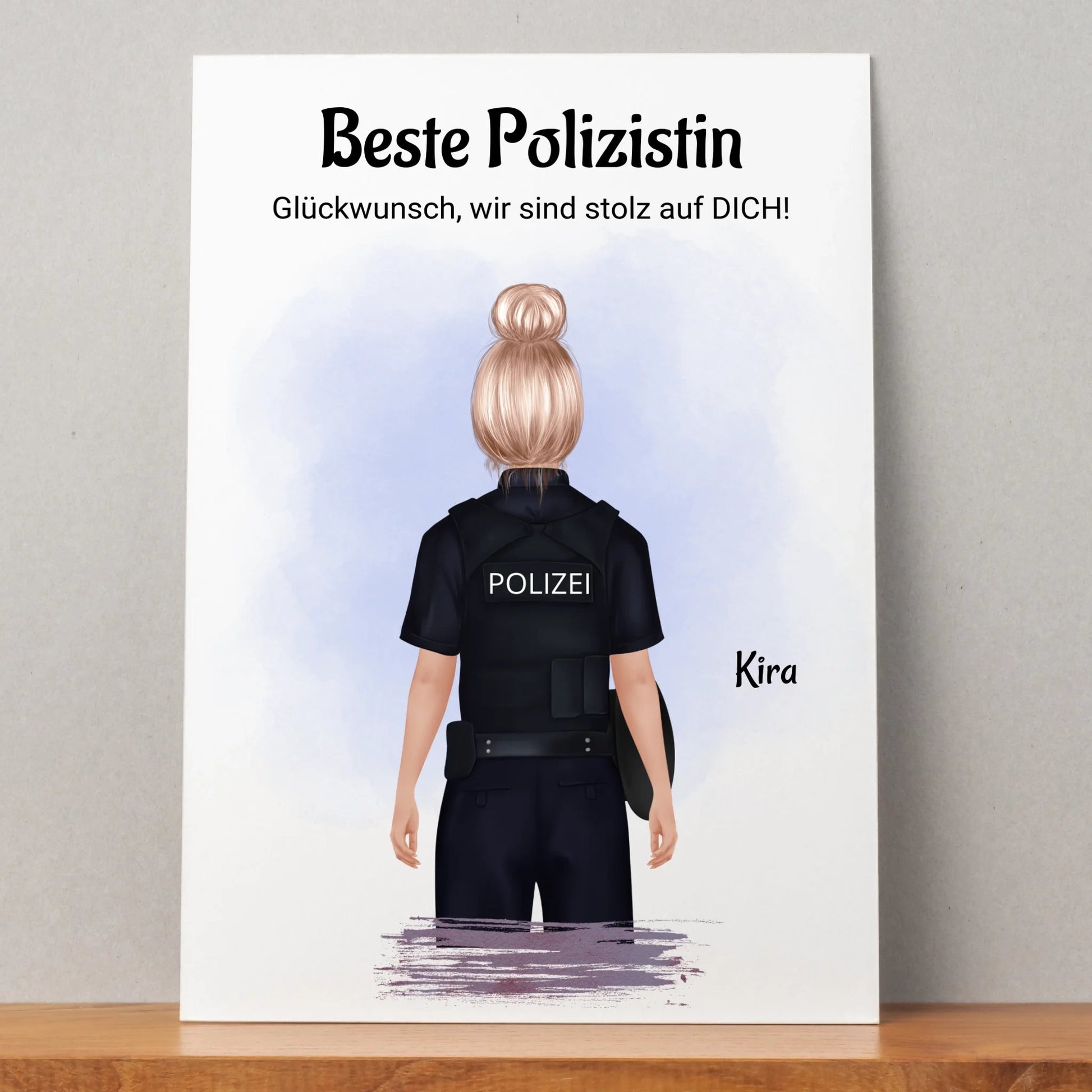 Beste Polizistin Geschenk Bild personalisiert - Prinolla