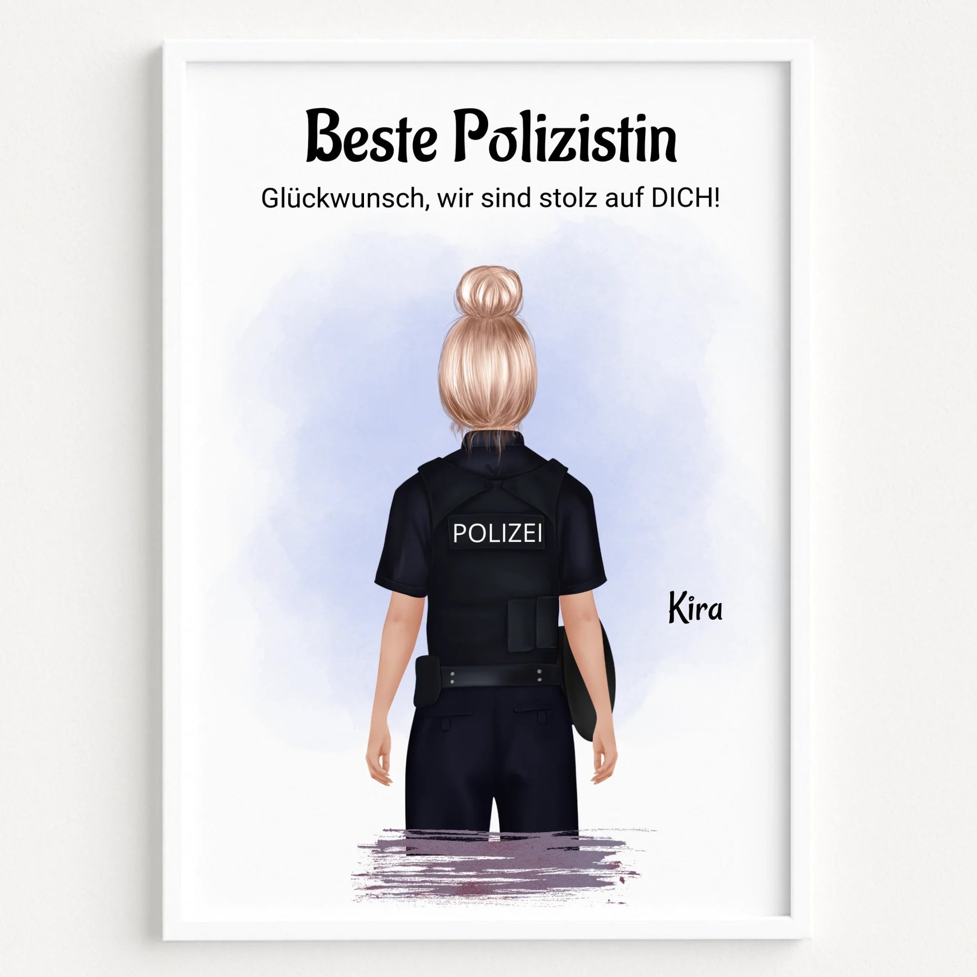 Beste Polizistin Geschenk Bild personalisiert - Prinolla