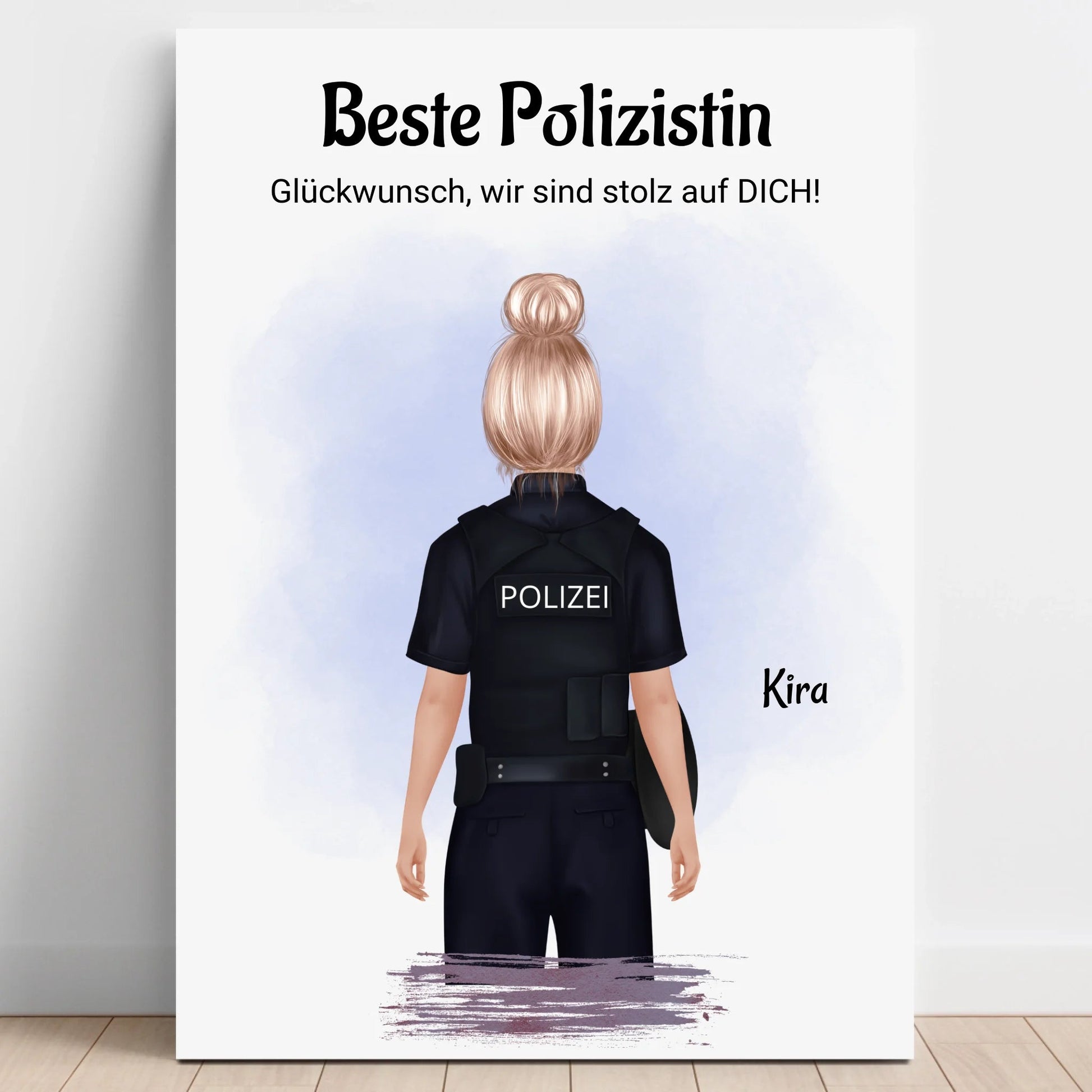 Beste Polizistin Geschenk Bild personalisiert - Prinolla