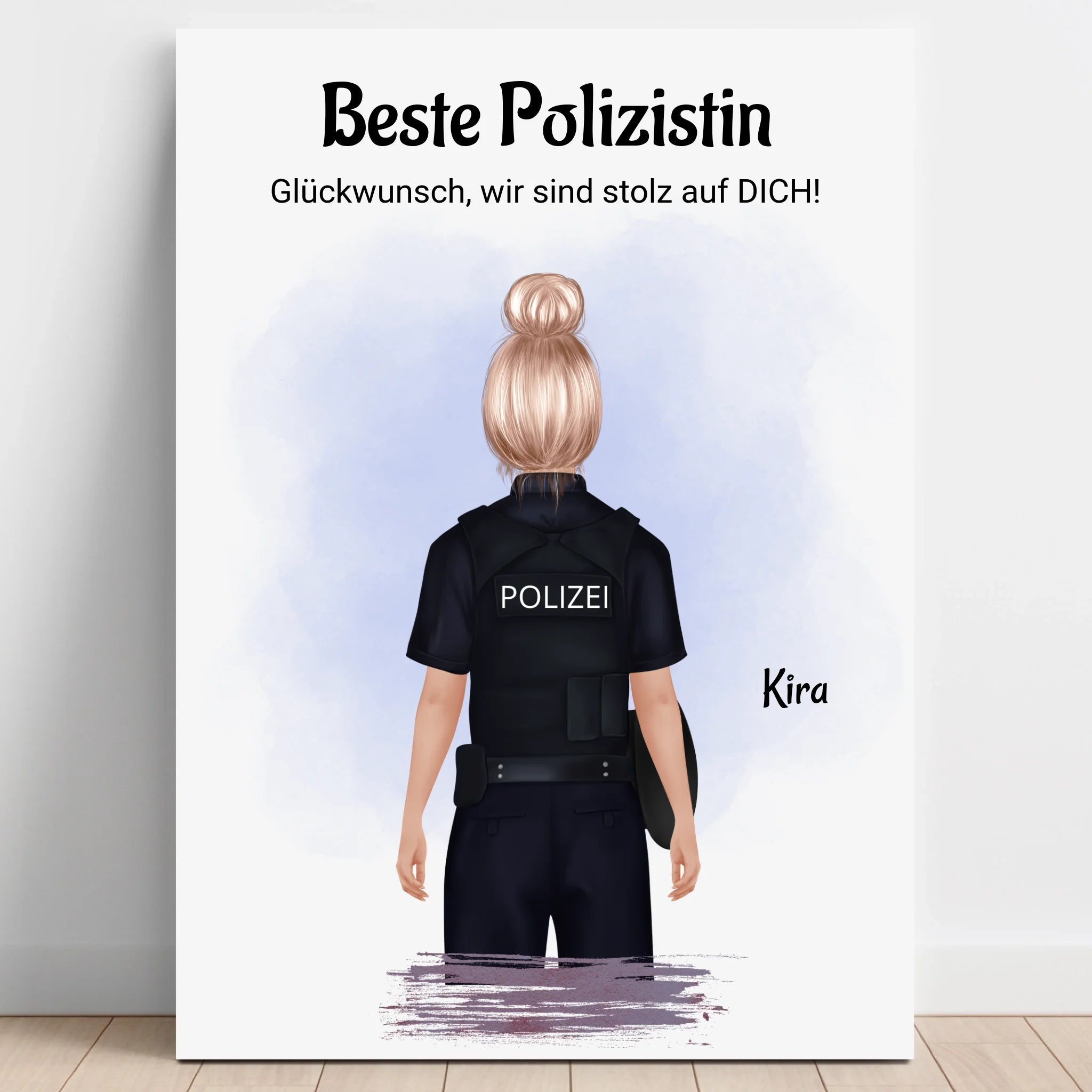 Beste Polizistin Geschenk Bild personalisiert - Prinolla