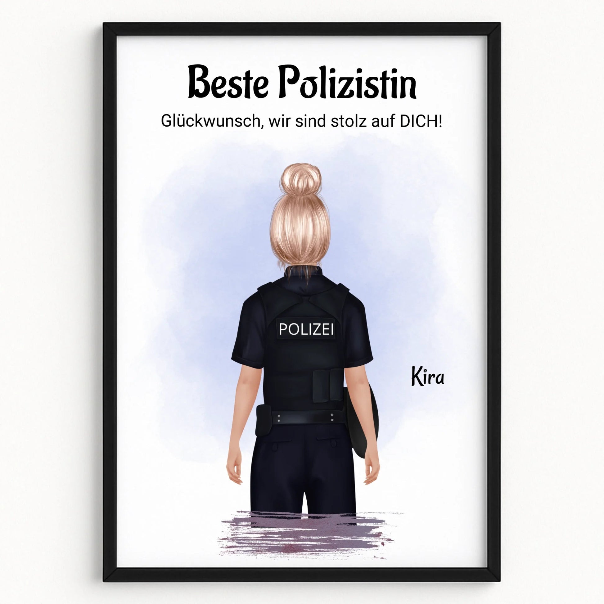 Beste Polizistin Geschenk Bild personalisiert - Prinolla
