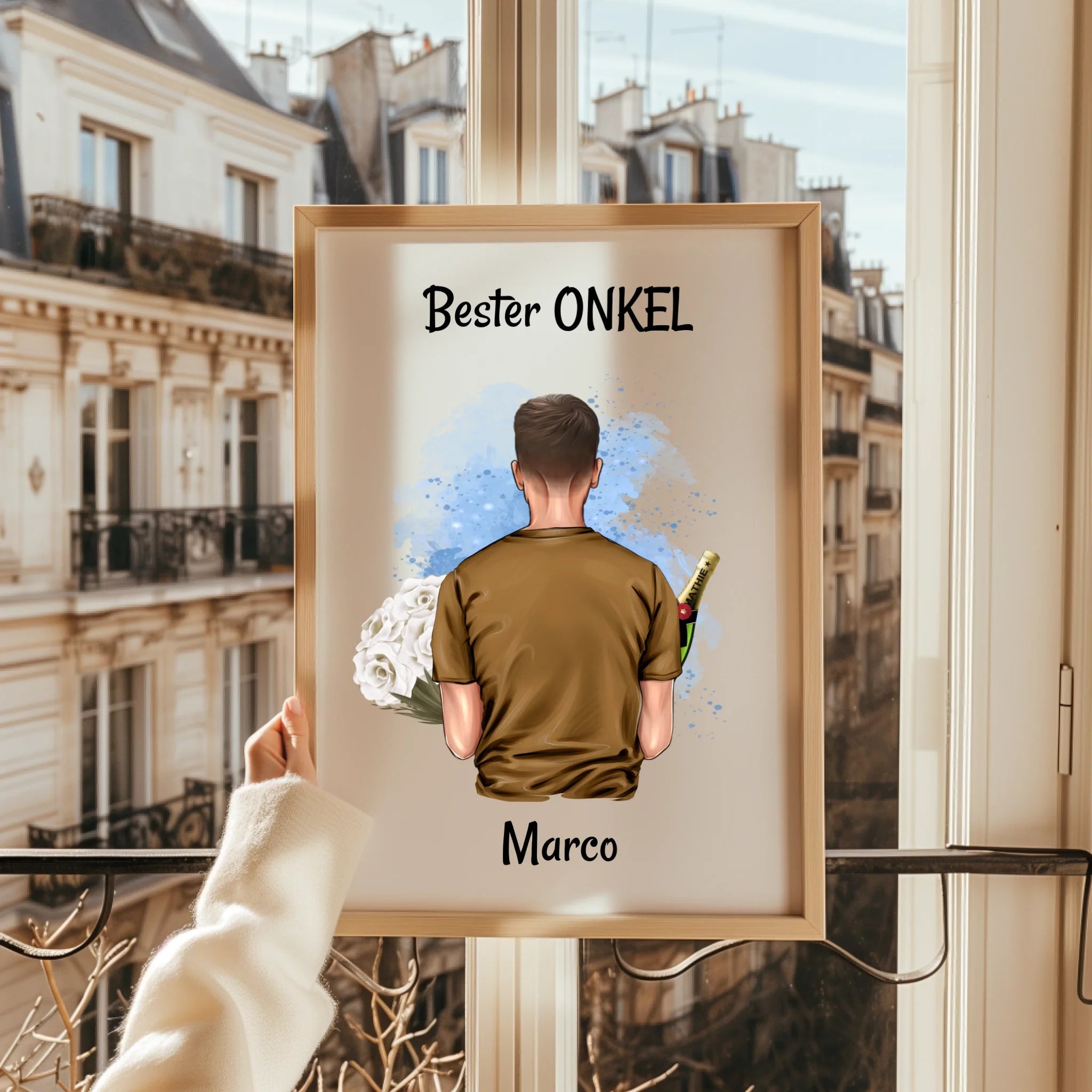 Bester Onkel Geschenk Bild Illustration mit Spruch - Prinolla