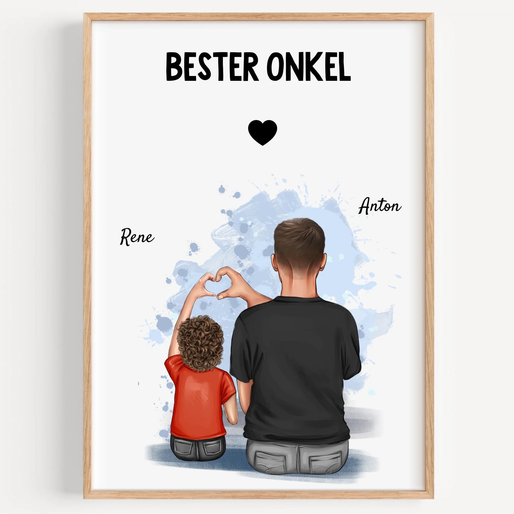 Bester Onkel Geschenk Poster mit Kind personalisiert - Prinolla