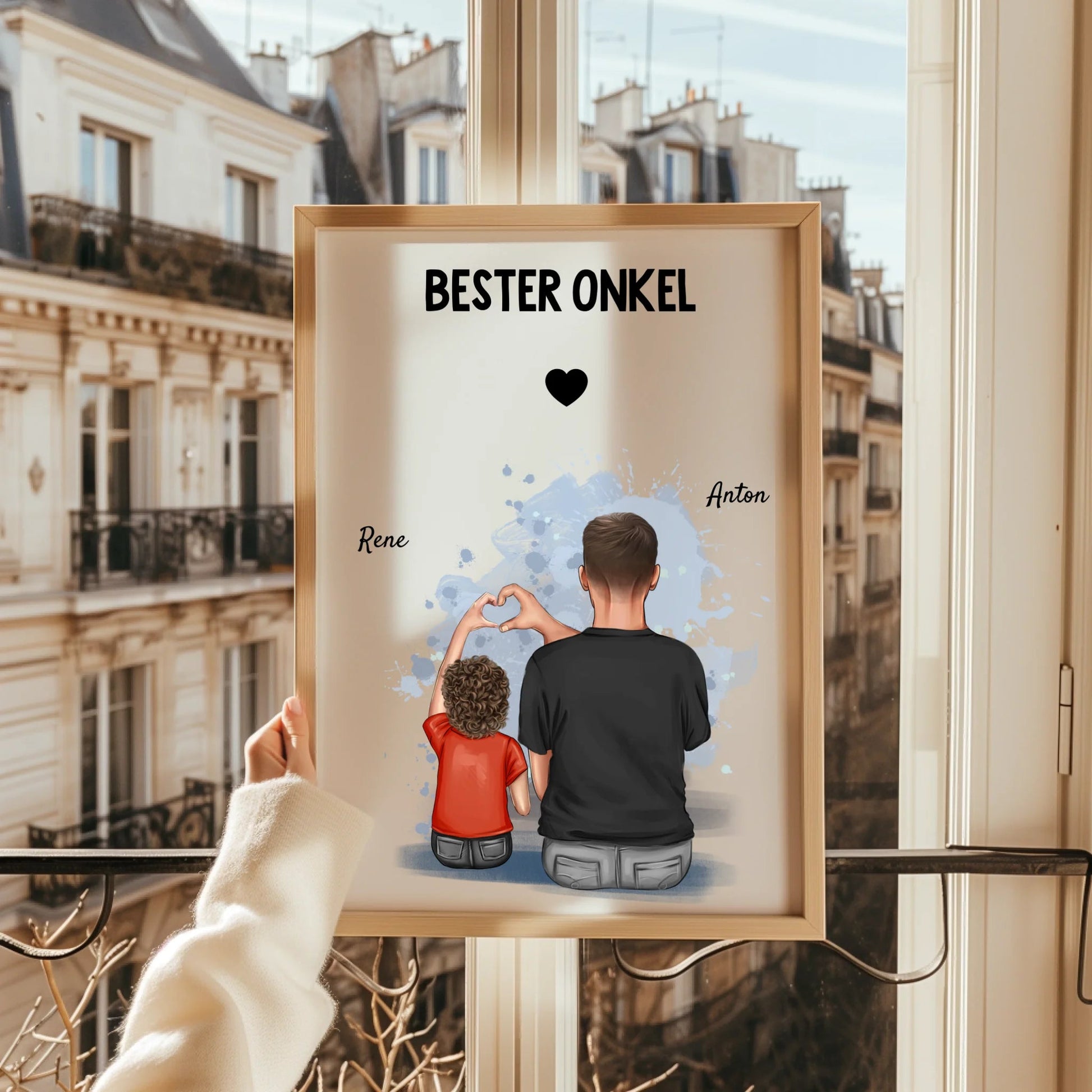 Bester Onkel Geschenk Poster mit Kind personalisiert - Prinolla