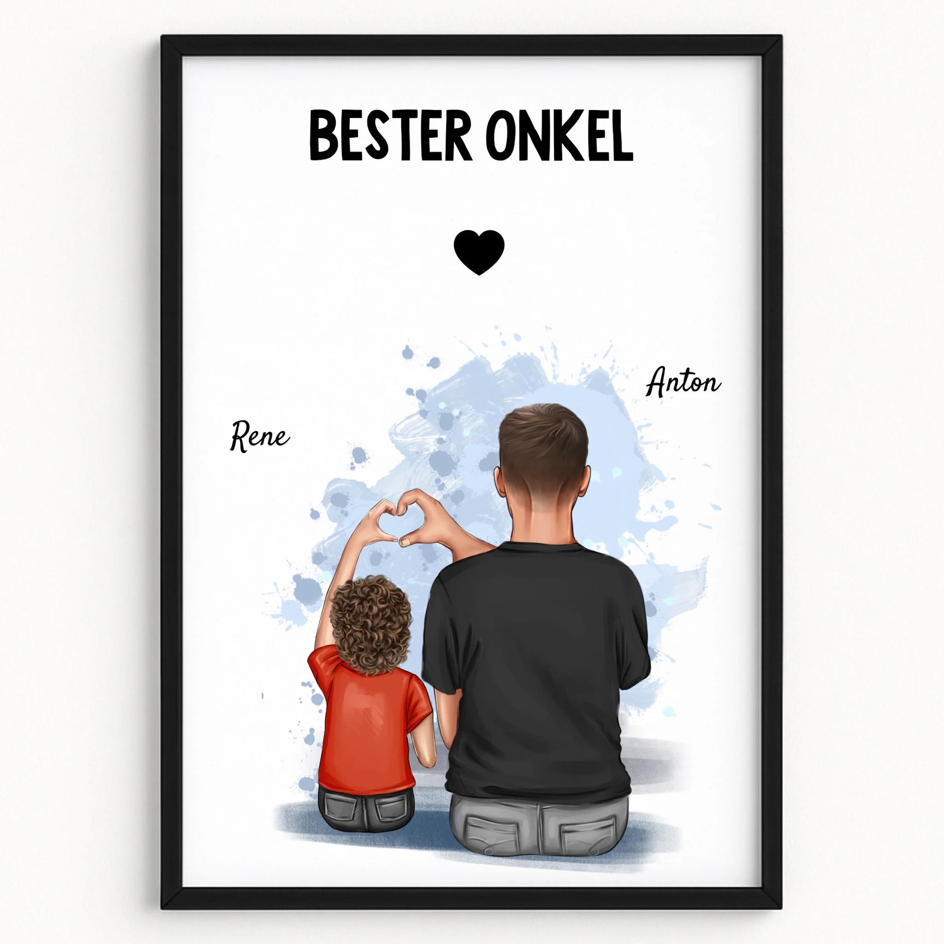 Bester Onkel Geschenk Poster mit Kind personalisiert - Prinolla