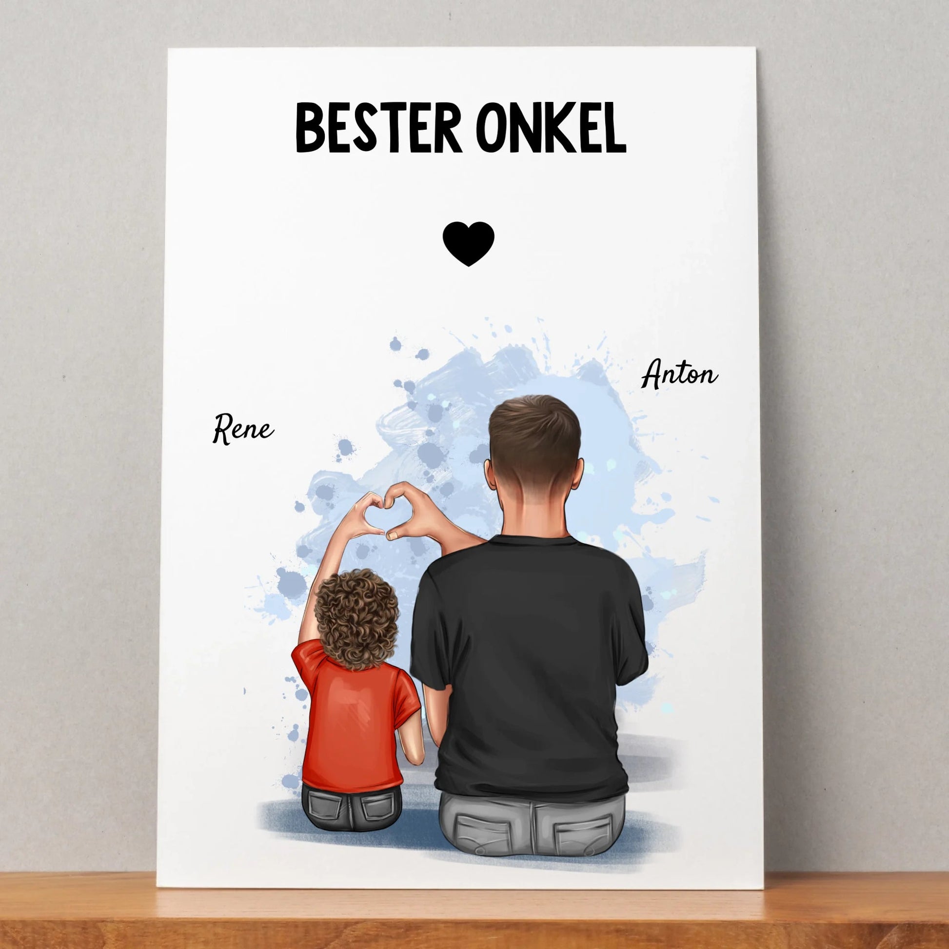 Bester Onkel Geschenk Poster mit Kind personalisiert - Prinolla