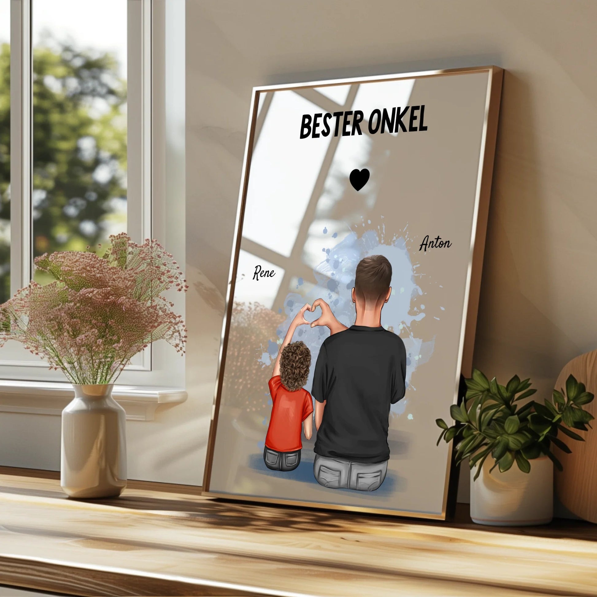 Bester Onkel Geschenk Poster mit Kind personalisiert - Prinolla