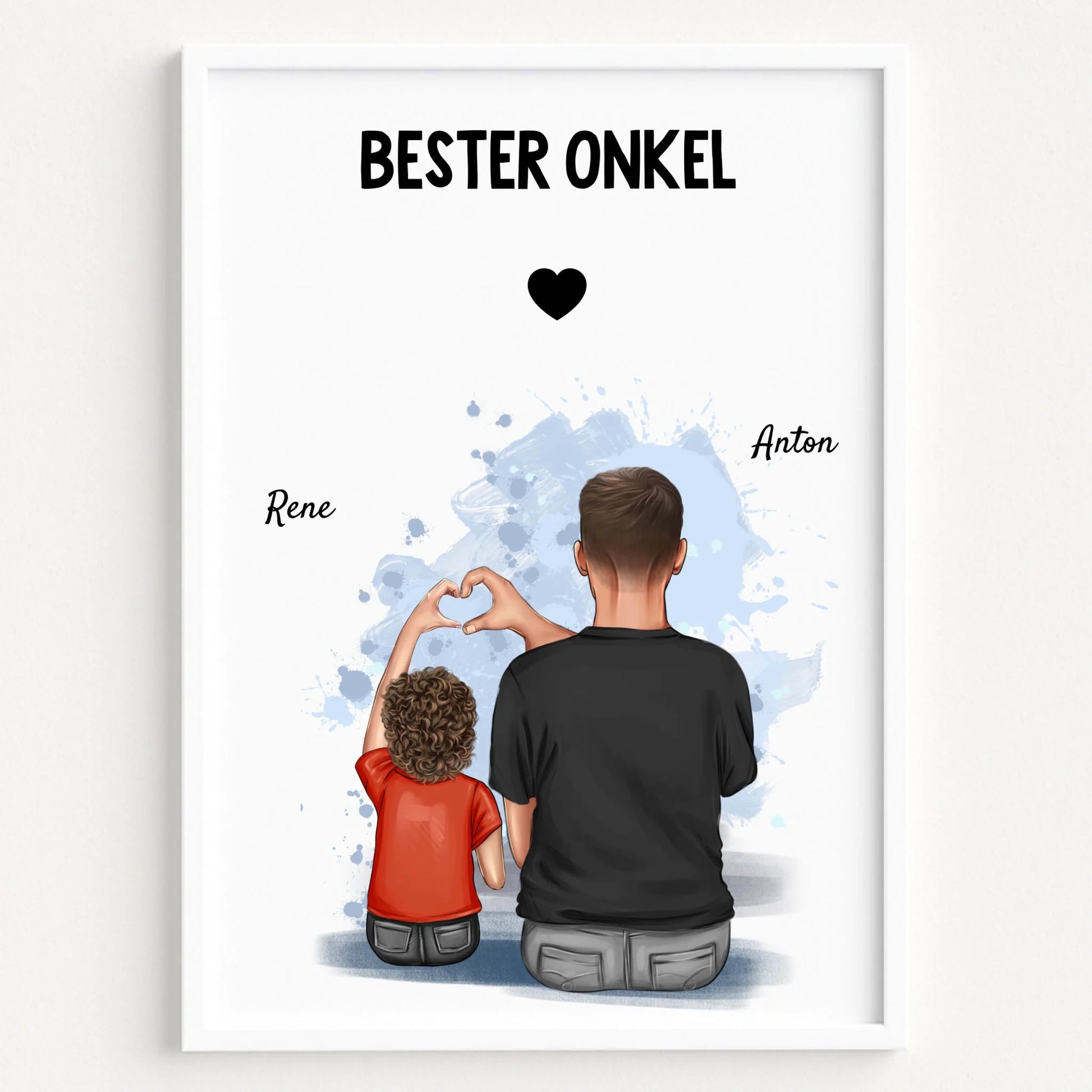 Bester Onkel Geschenk Poster mit Kind personalisiert - Prinolla