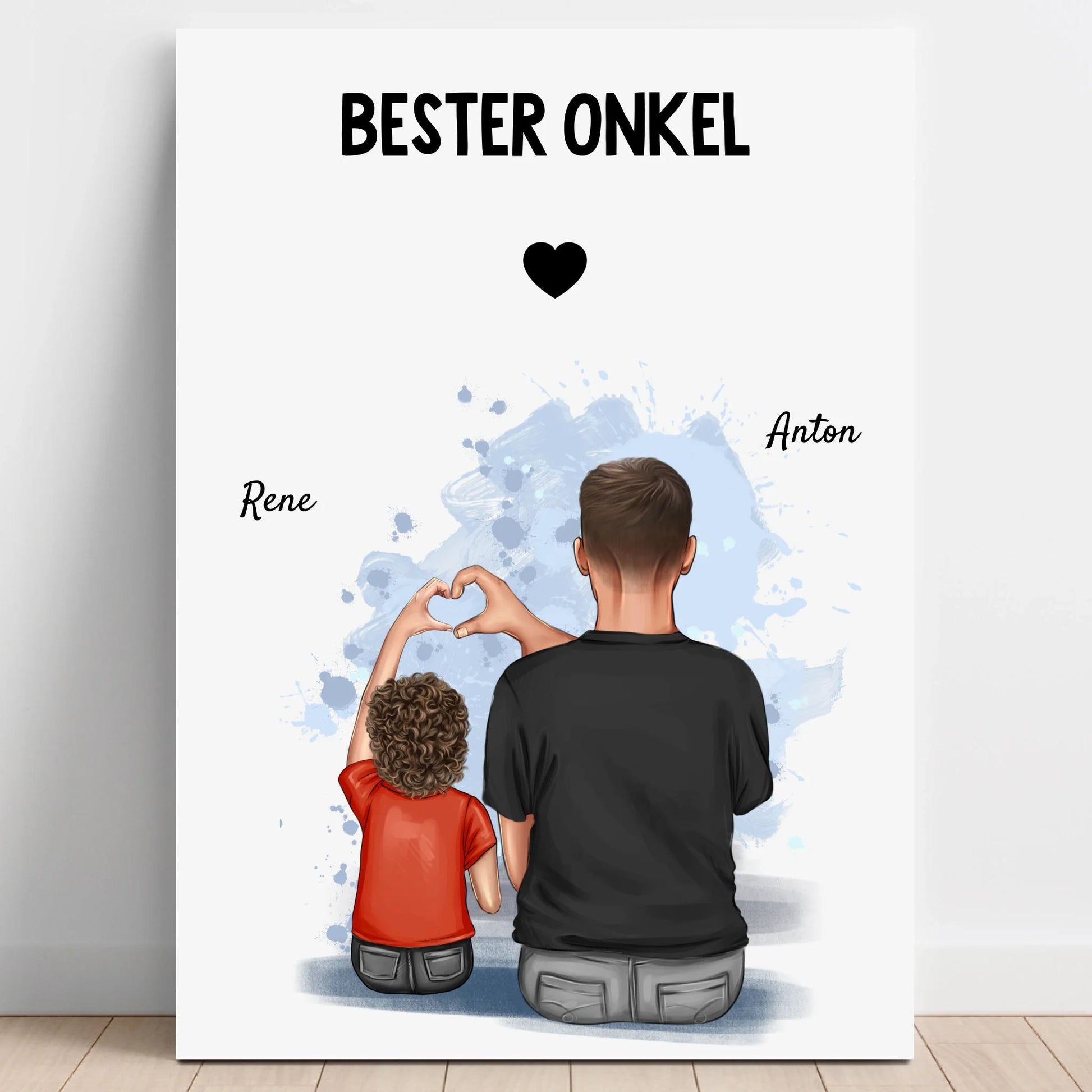 Bester Onkel Geschenk Poster mit Kind personalisiert - Prinolla