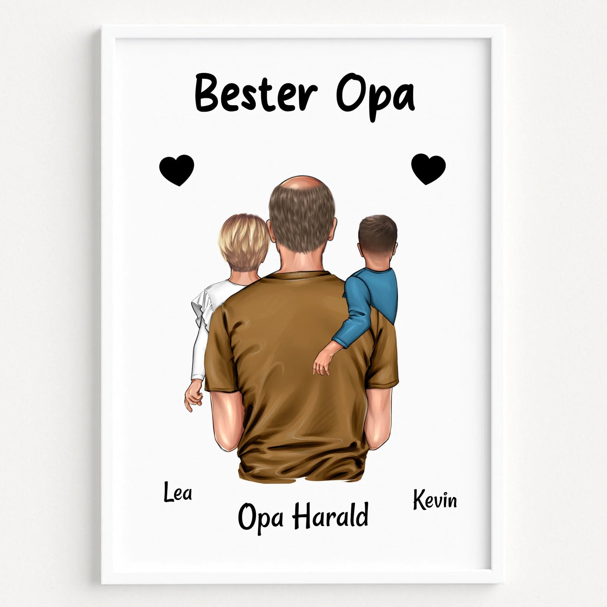 Bester Opa Geschenk: Opa und Enkelkinder Poster - Prinolla