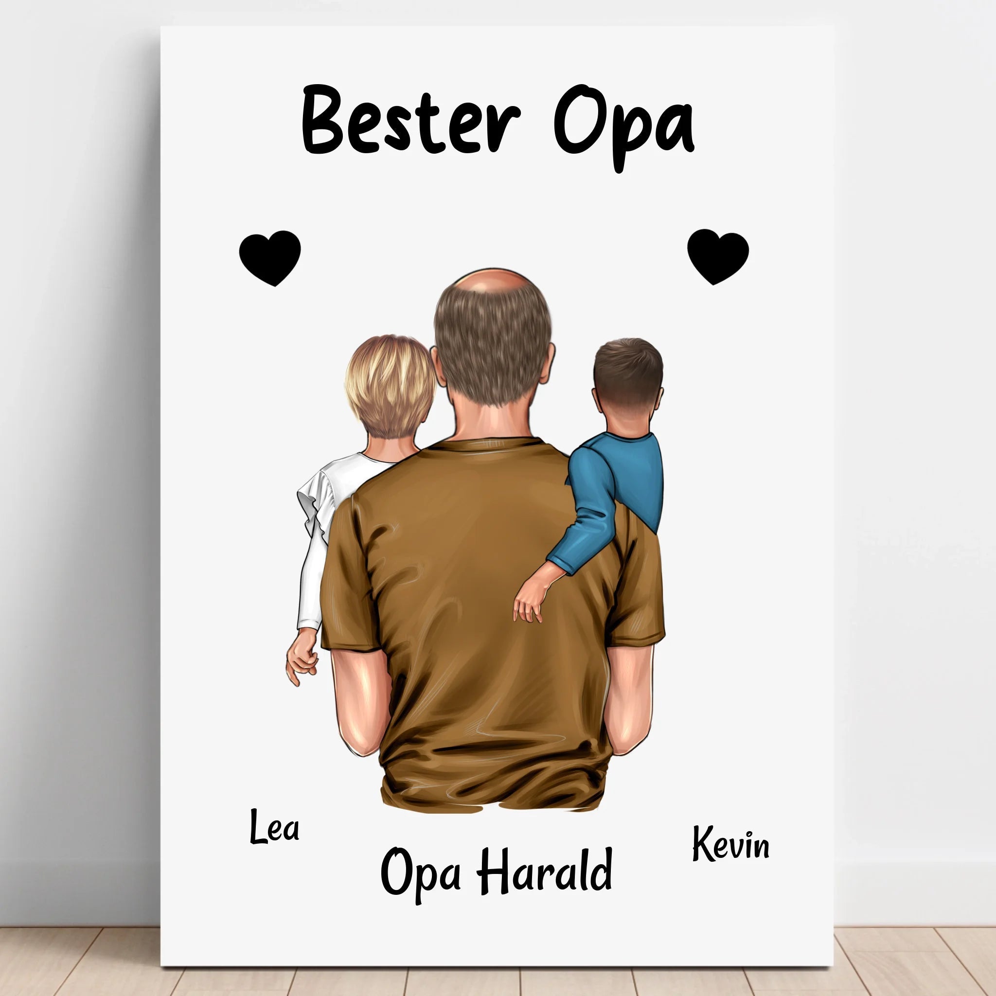 Bester Opa Geschenk: Opa und Enkelkinder Poster - Prinolla