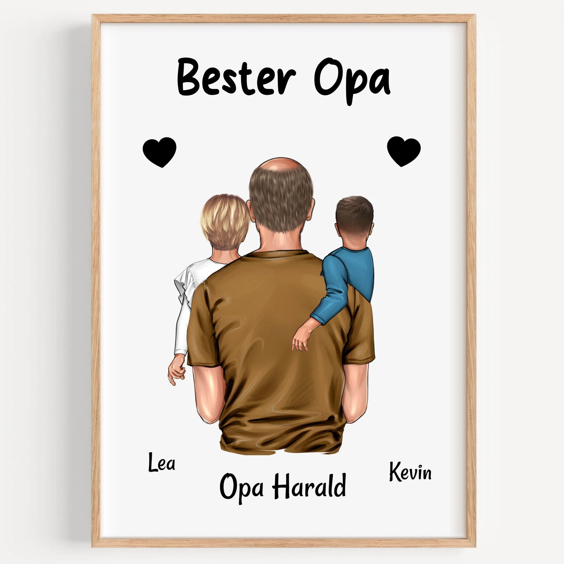 Bester Opa Geschenk: Opa und Enkelkinder Poster - Prinolla