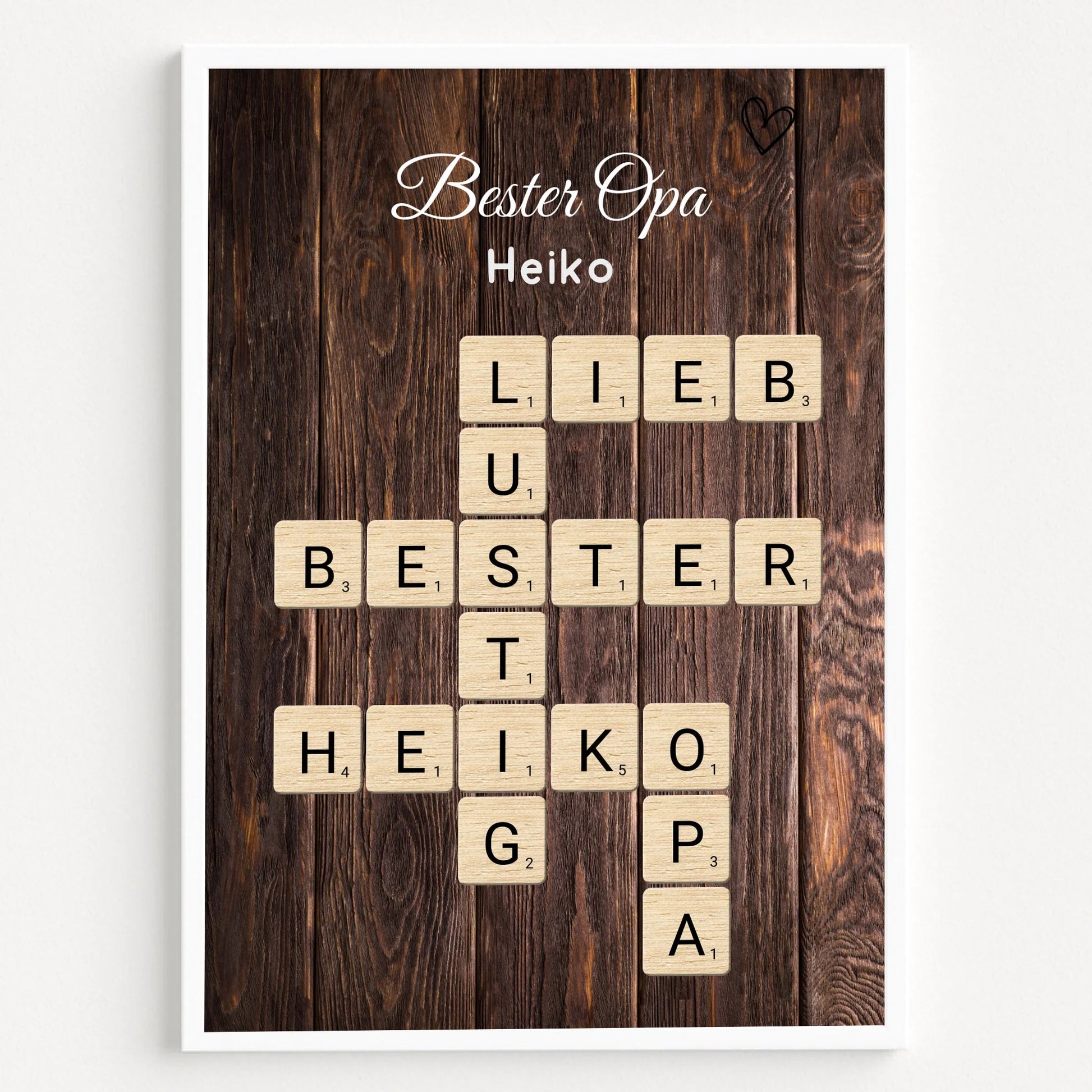 Bester Opa Word Definition Poster Geschenk mit Name - Prinolla