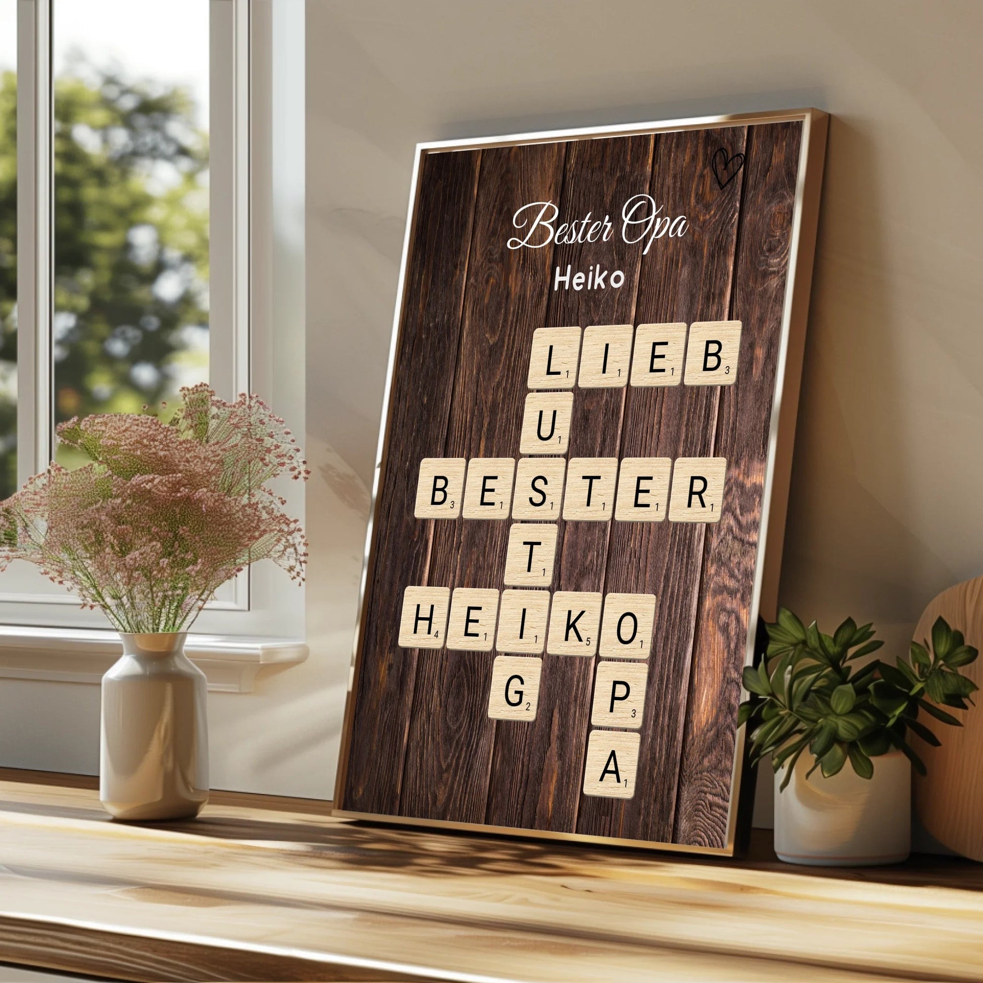 Bester Opa Word Definition Poster Geschenk mit Name - Prinolla