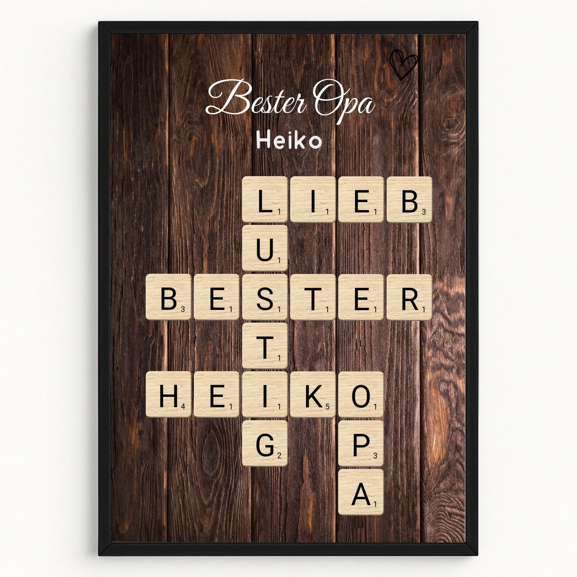 Bester Opa Word Definition Poster Geschenk mit Name - Prinolla