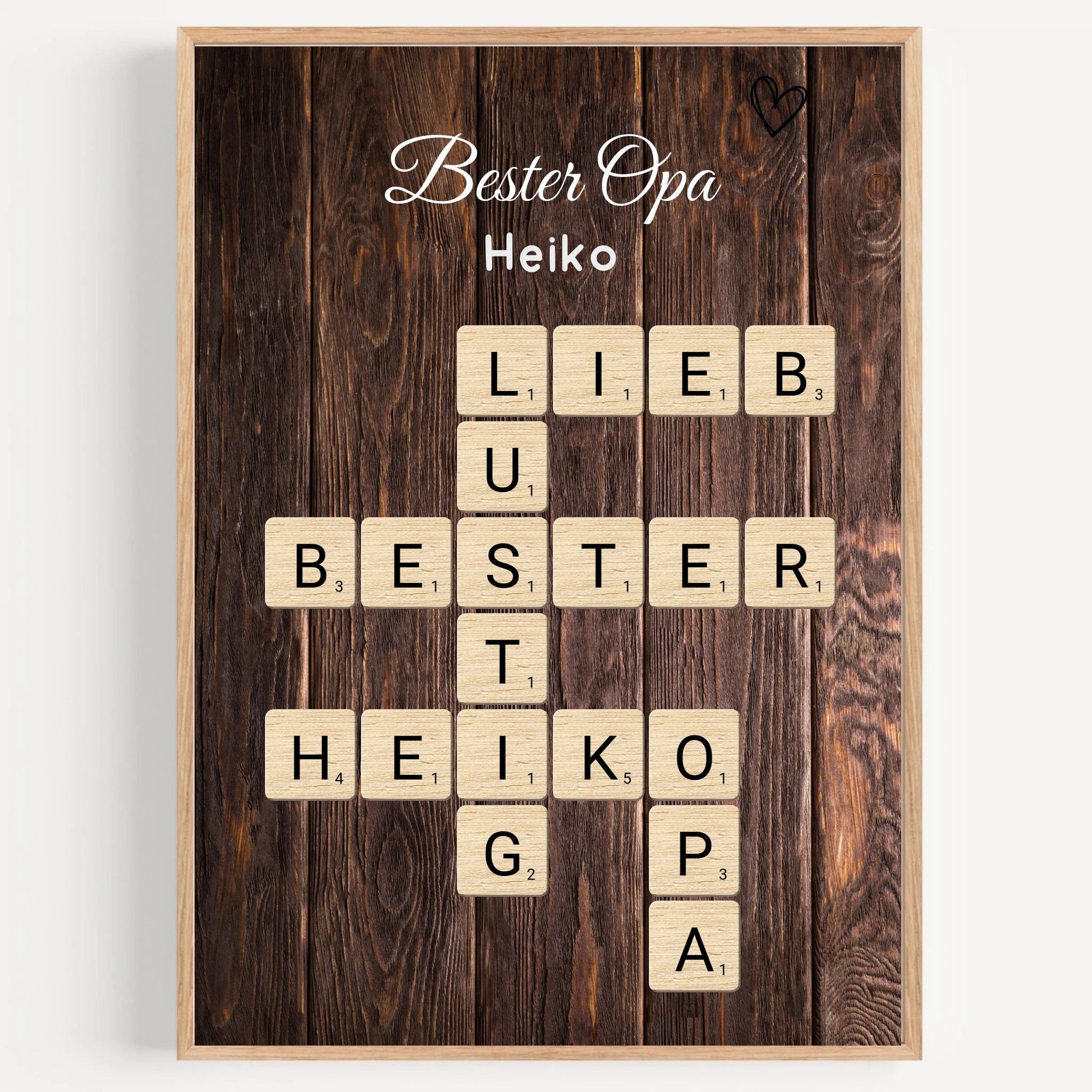 Bester Opa Word Definition Poster Geschenk mit Name - Prinolla